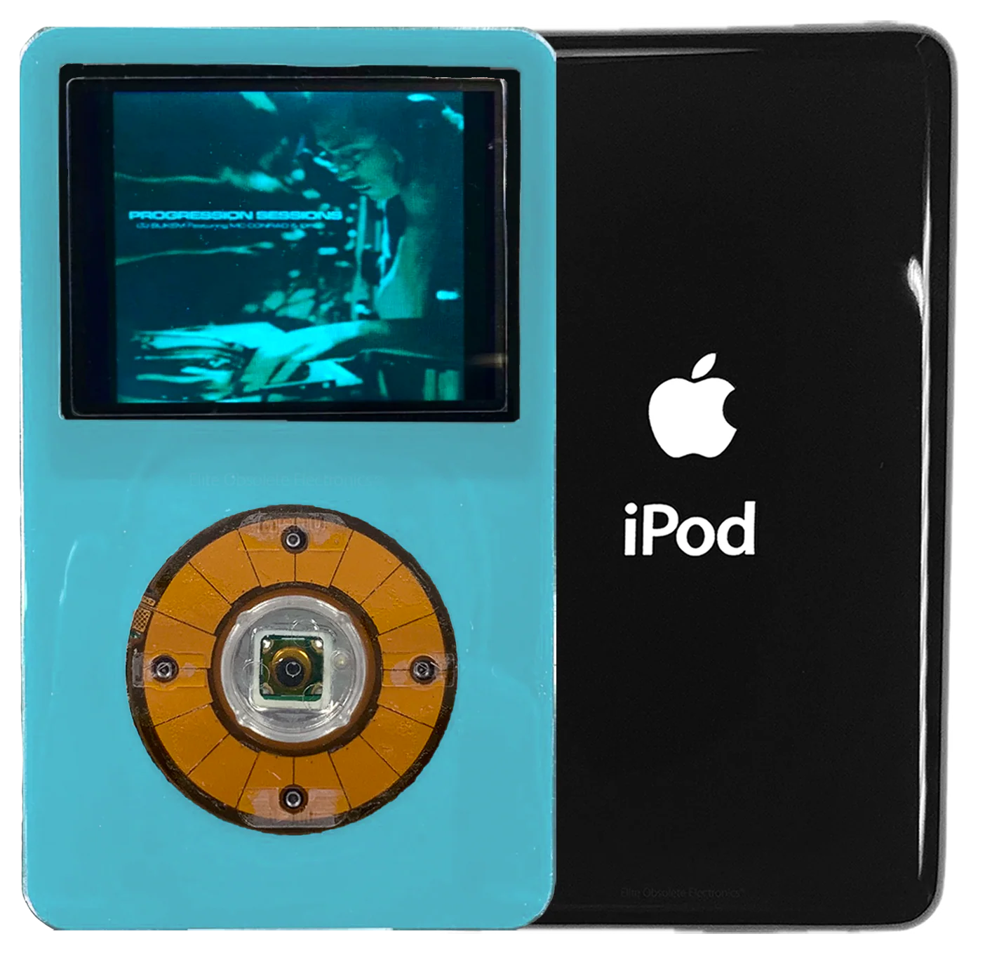 New Apple iPod Video Classic 5th 5.5 Enhanced Light Blue / Crystal Clear / Transparent (Black)