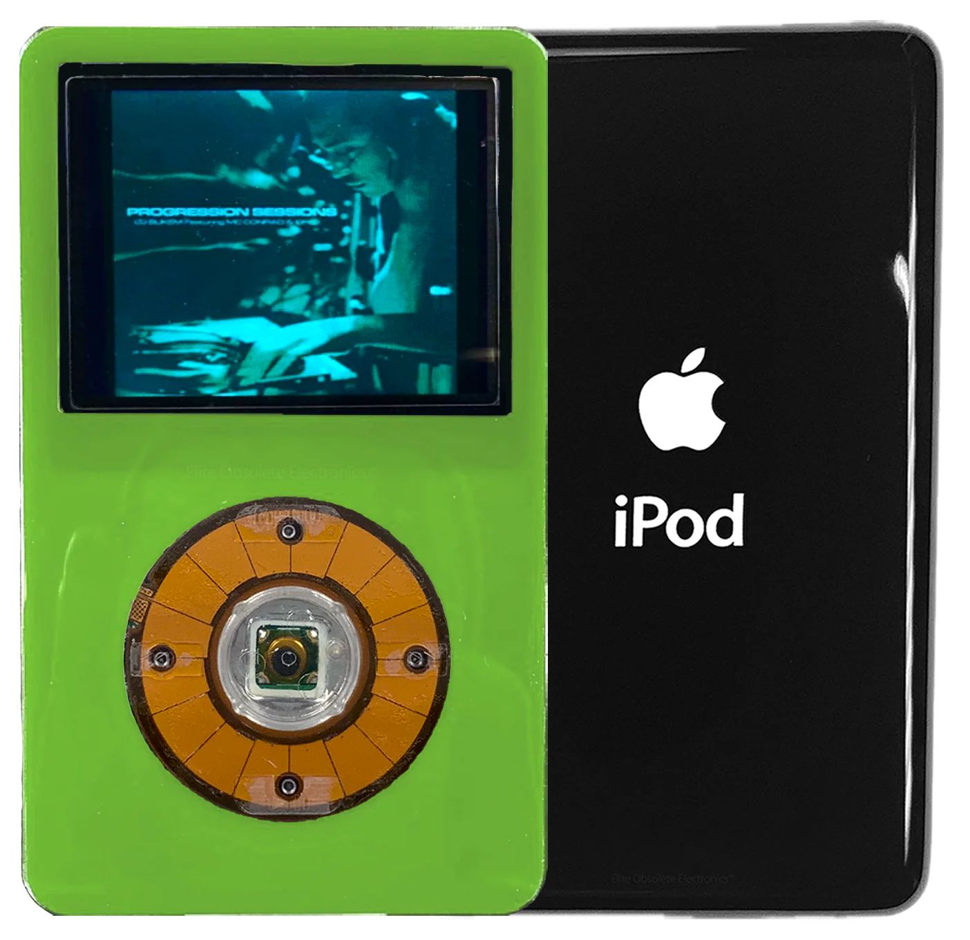 New Apple iPod Video Classic 5th 5.5 Enhanced Green / Crystal Clear / Transparent (Black)