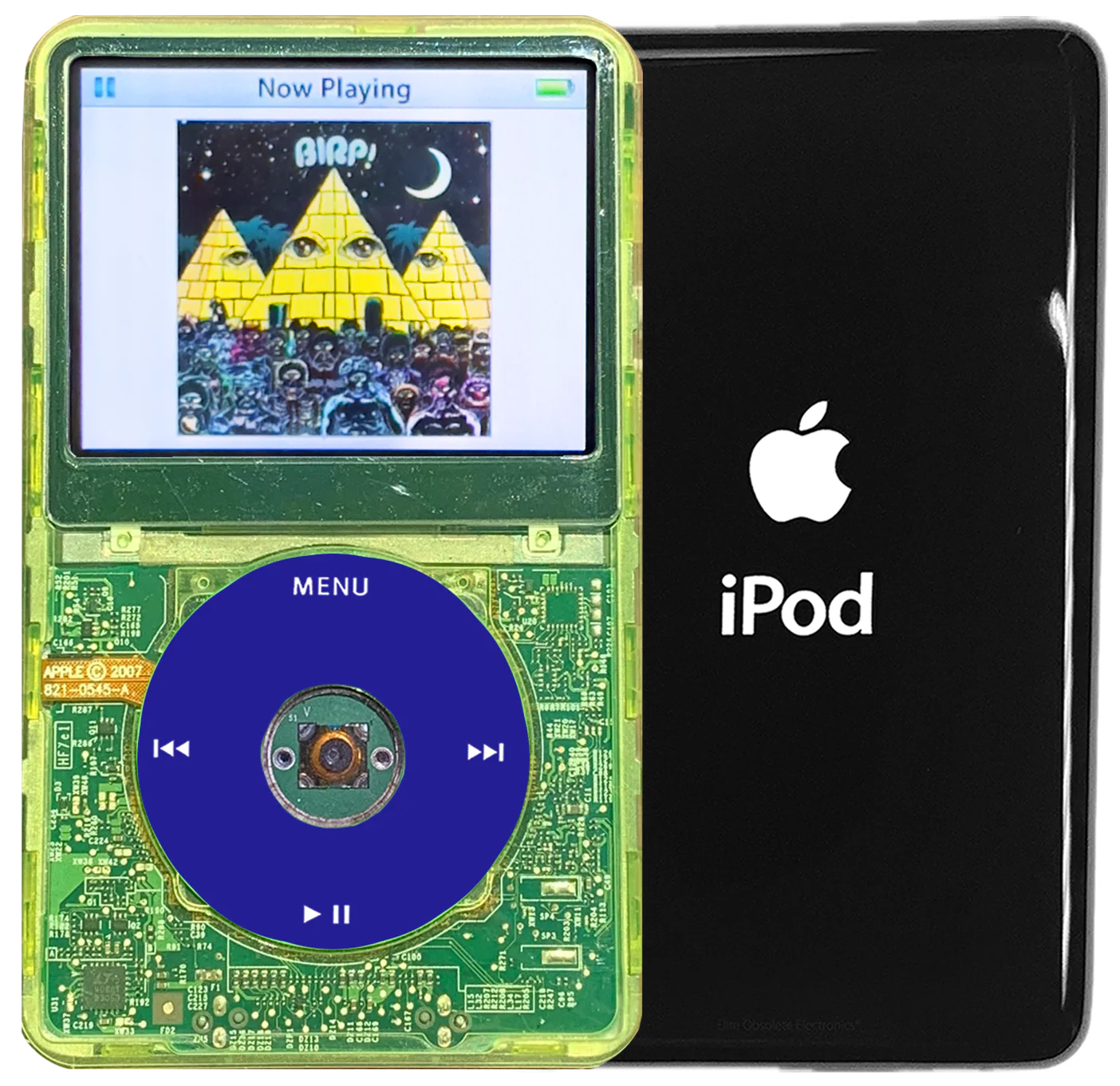 New Apple iPod Video Classic 5th & 5.5 Enhanced Green Crystal Plastic / Transparent / Blue (Black)