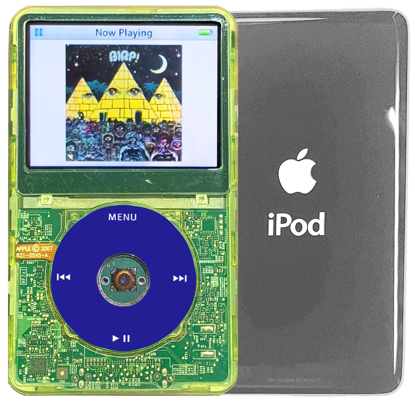 New Apple iPod Video Classic 5th & 5.5 Enhanced Green Crystal Plastic / Transparent / Blue (Silver)