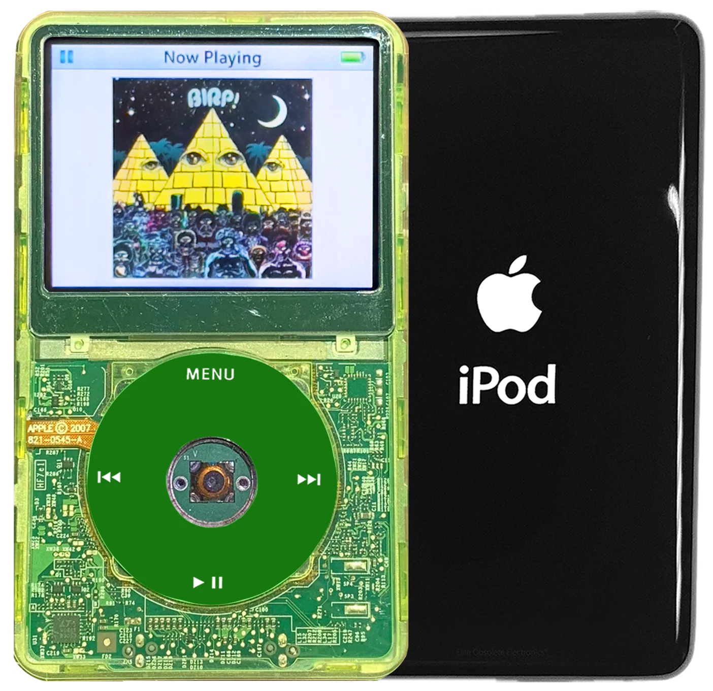 New Apple iPod Video Classic 5th & 5.5 Enhanced Green Crystal Plastic / Transparent / Green (Black)