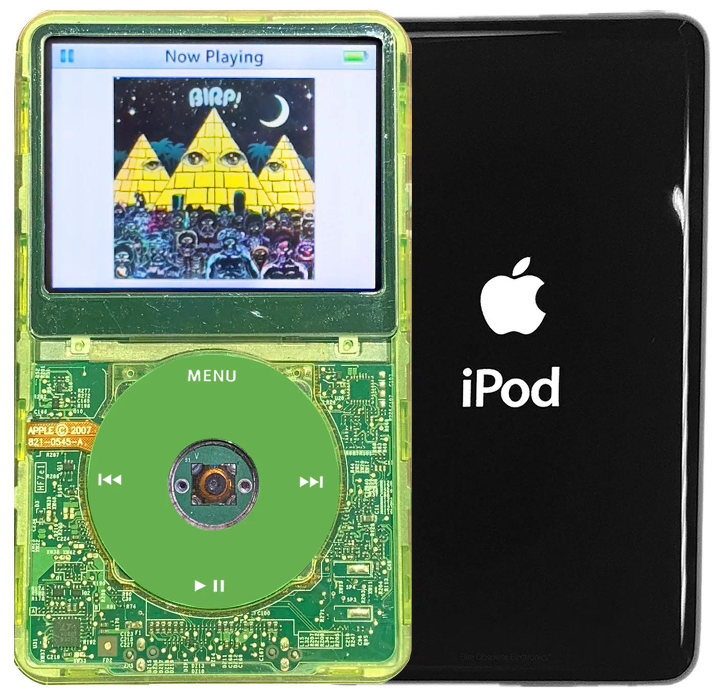 New Apple iPod Video Classic 5th & 5.5 Enhanced Green Crystal Plastic / Transparent / Light Green (Black)