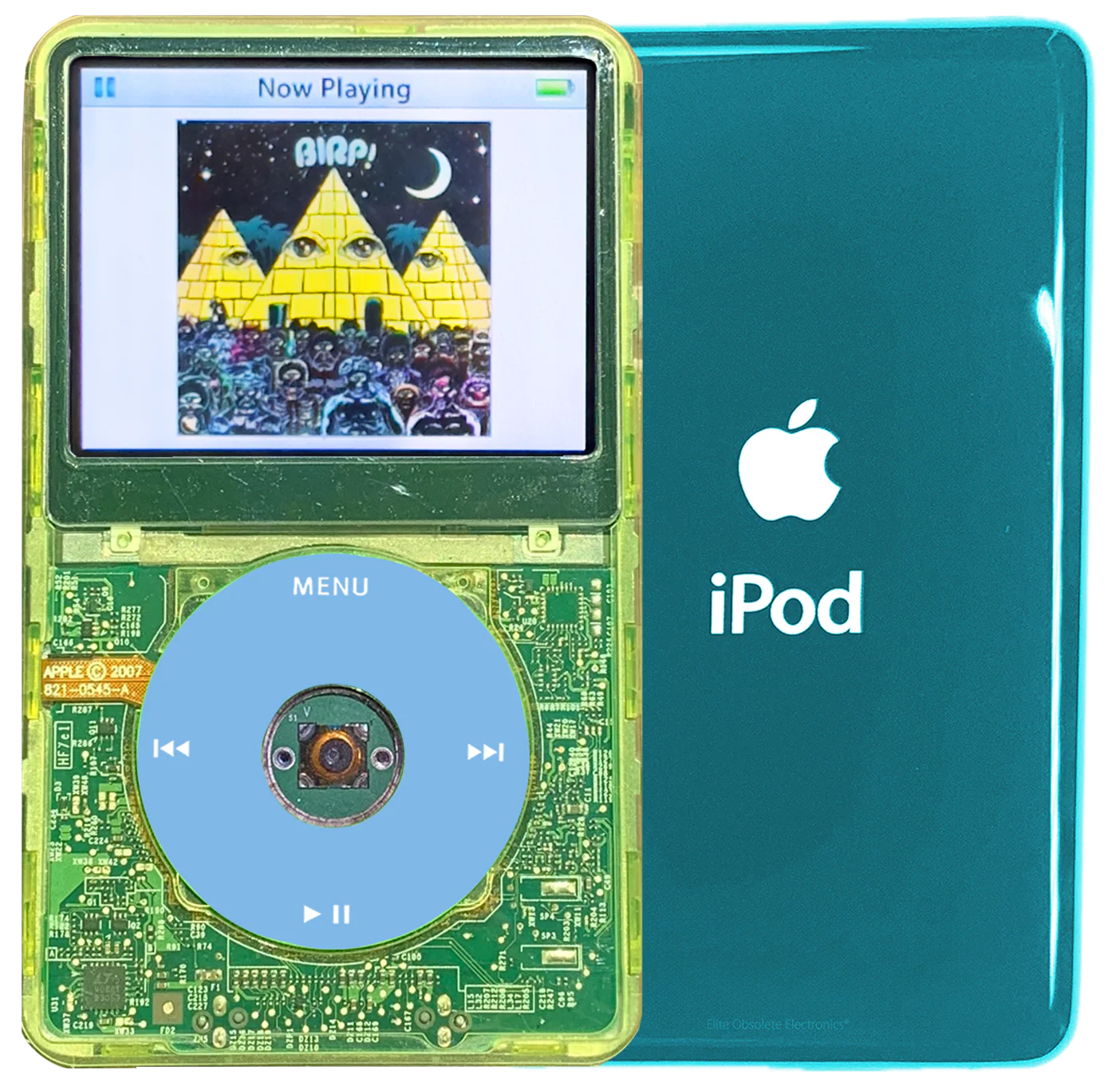 New Apple iPod Video Classic 5th & 5.5 Enhanced Green Crystal Plastic / Transparent / Light Blue (Ocean Blue)