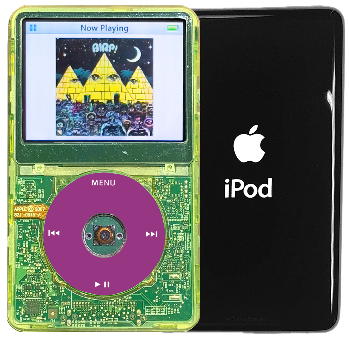 New Apple iPod Video Classic 5th & 5.5 Enhanced Green Crystal Plastic / Transparent / Pink (Black)