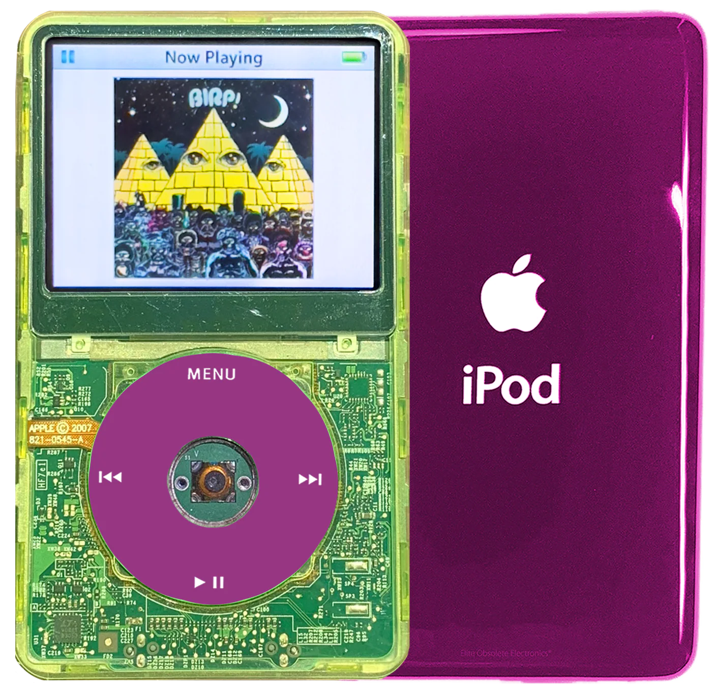 New Apple iPod Video Classic 5th & 5.5 Enhanced Green Crystal Plastic / Transparent / Pink (Hyper Pink)