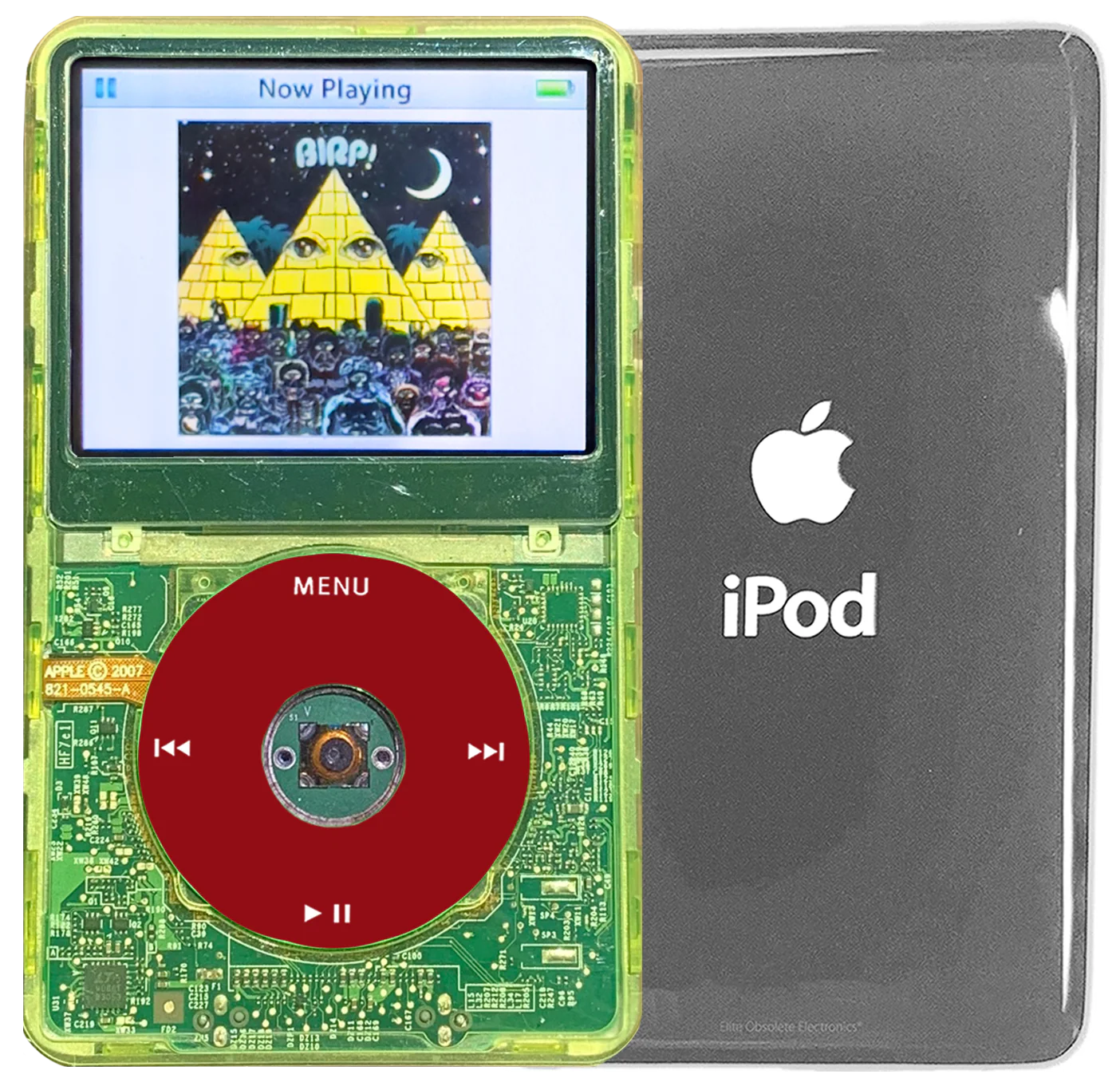New Apple iPod Video Classic 5th & 5.5 Enhanced Green Crystal Plastic / Transparent / Red (Silver)