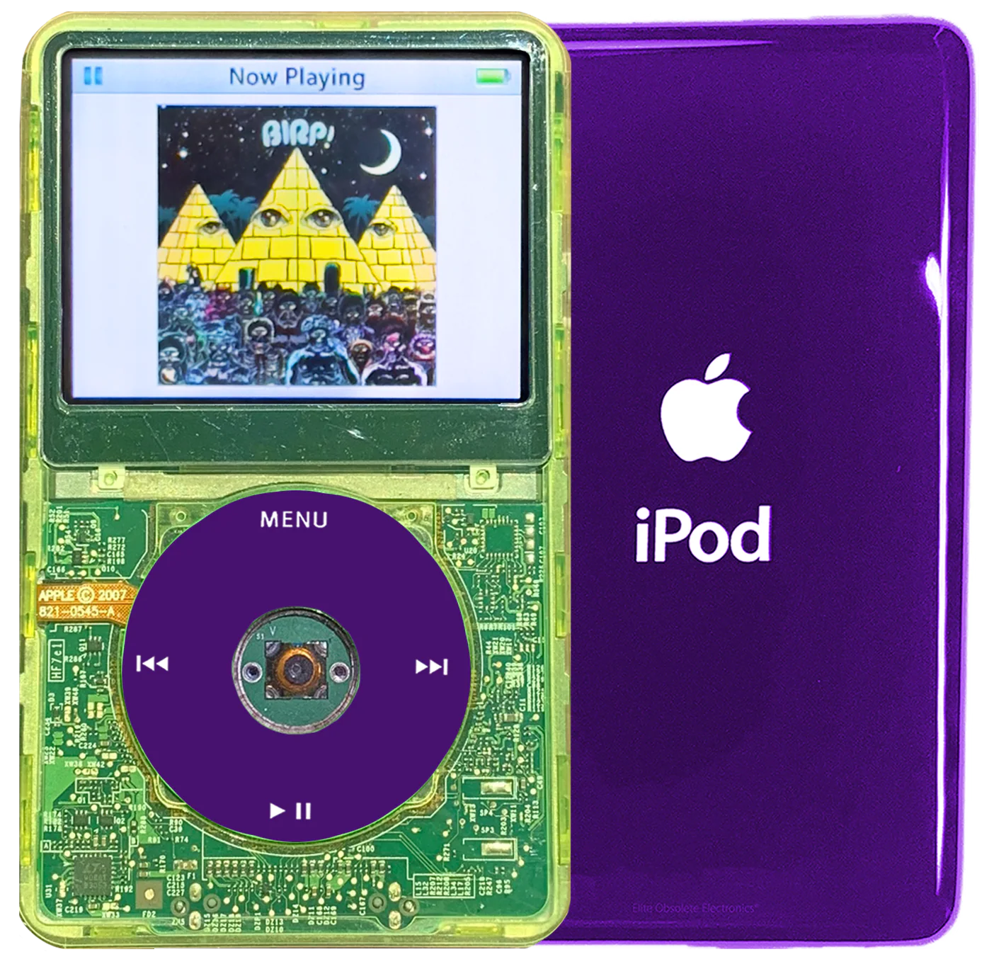 New Apple iPod Video Classic 5th & 5.5 Enhanced Green Crystal Plastic / Transparent / Purple (Midnight Purple)