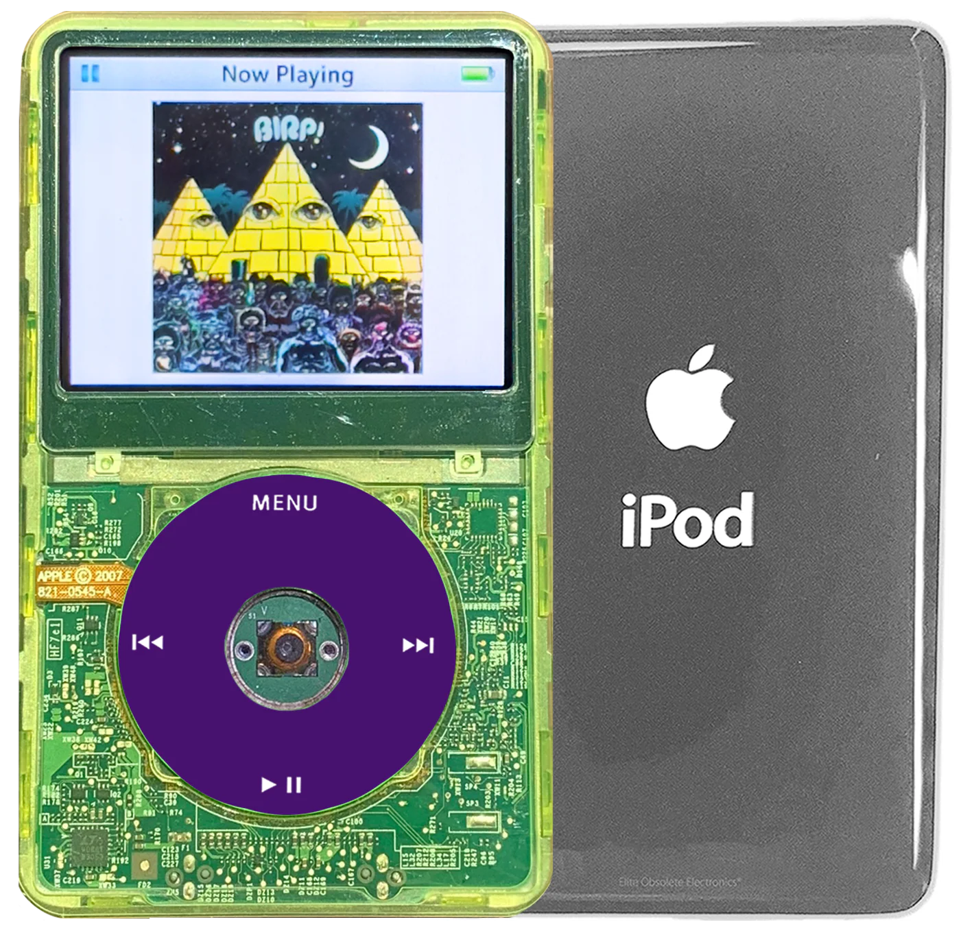 New Apple iPod Video Classic 5th & 5.5 Enhanced Green Crystal Plastic / Transparent / Purple (Silver)