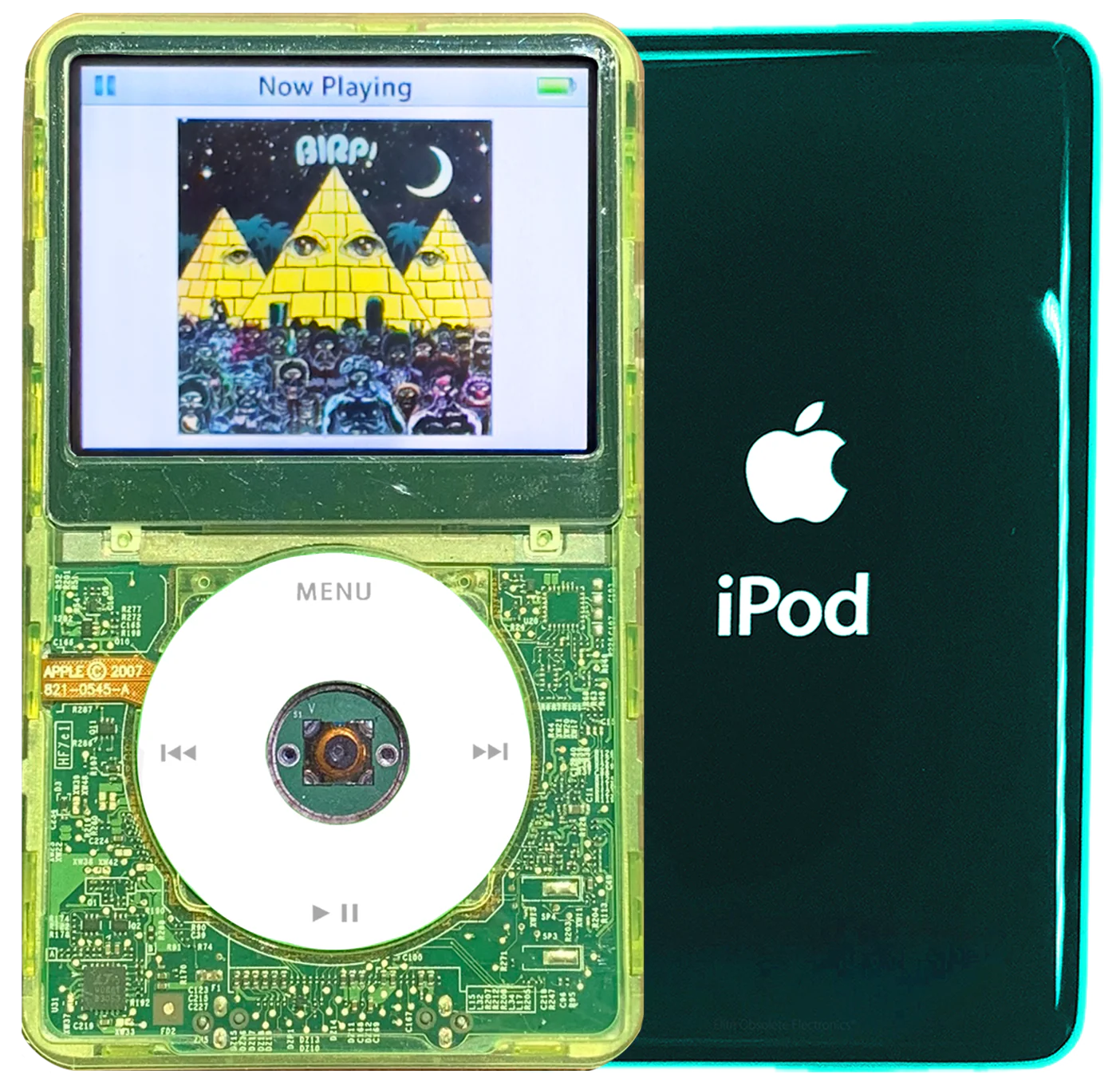New Apple iPod Video Classic 5th & 5.5 Enhanced Green Crystal Plastic / Transparent / White (Pine Green)