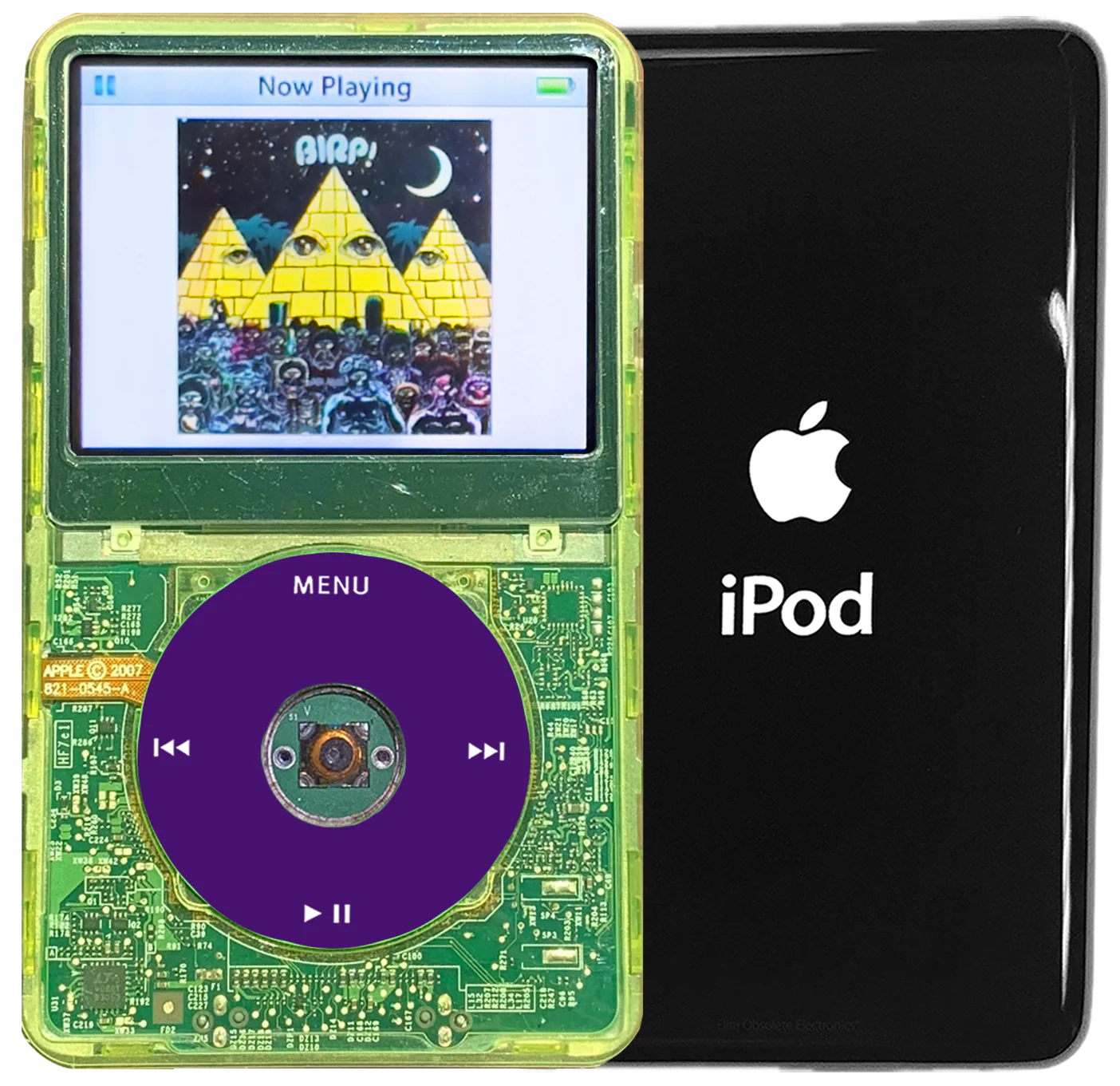 New Apple iPod Video Classic 5th & 5.5 Enhanced Green Crystal Plastic / Transparent / Purple (Black)