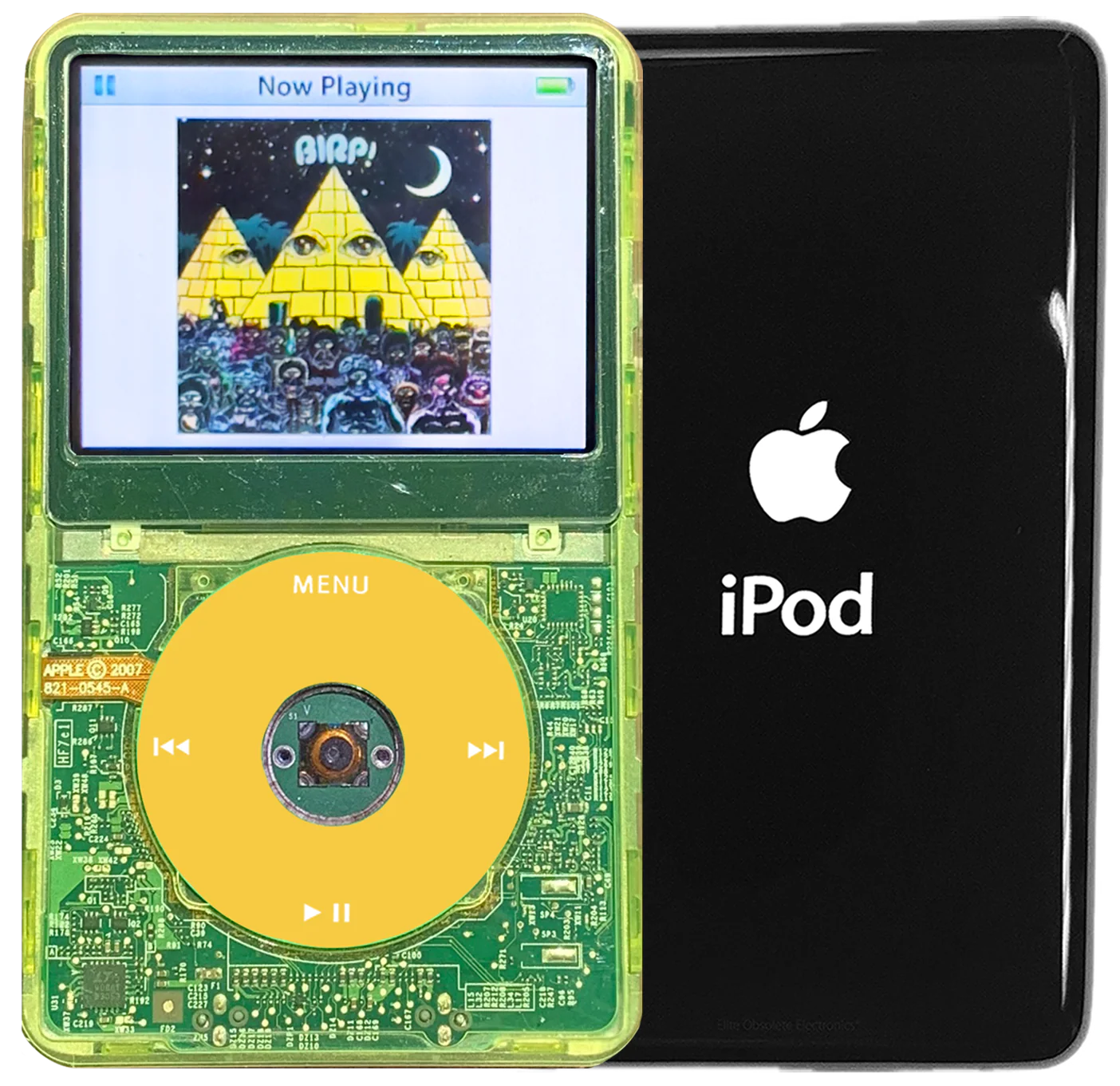 New Apple iPod Video Classic 5th & 5.5 Enhanced Green Crystal Plastic / Transparent / Yellow (Black)