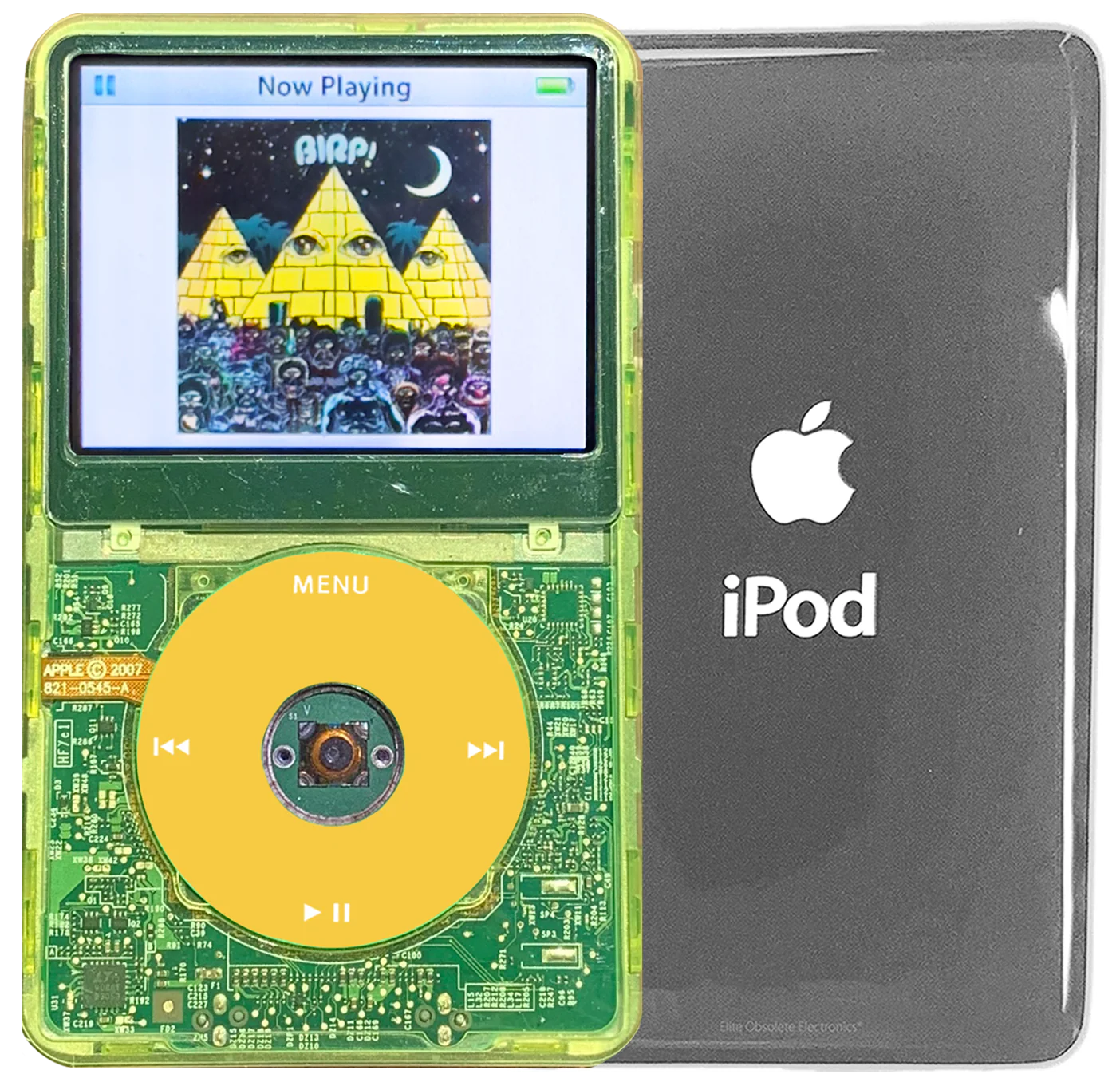 New Apple iPod Video Classic 5th & 5.5 Enhanced Green Crystal Plastic / Transparent / Yellow (Silver)