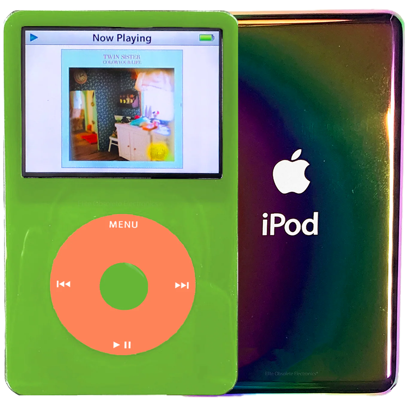 New Apple iPod Video Classic 5th & 5.5 Enhanced Green / Orange / Green (Rainbow)