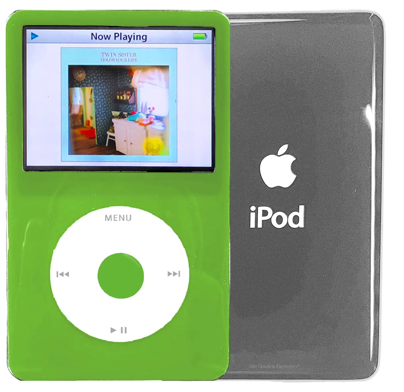 New Apple iPod Video Classic 5th & 5.5 Enhanced Green / White / Green (Silver)