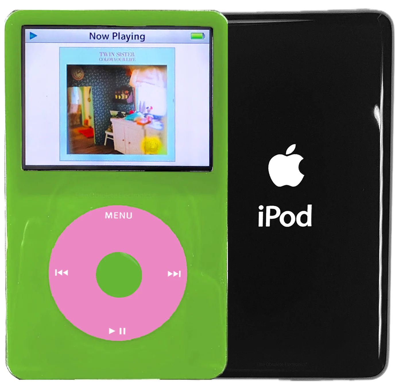 New Apple iPod Video Classic 5th & 5.5 Enhanced Green / Light Pink / Green (Black)