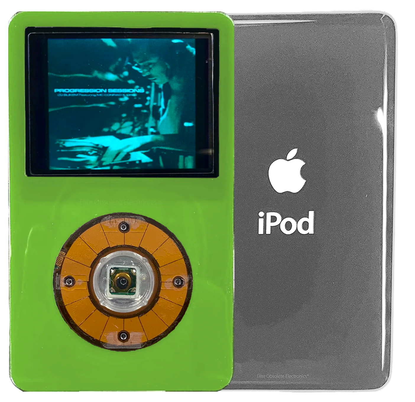 New Apple iPod Video Classic 5th 5.5 Enhanced Green / Crystal Clear / Transparent (Silver)