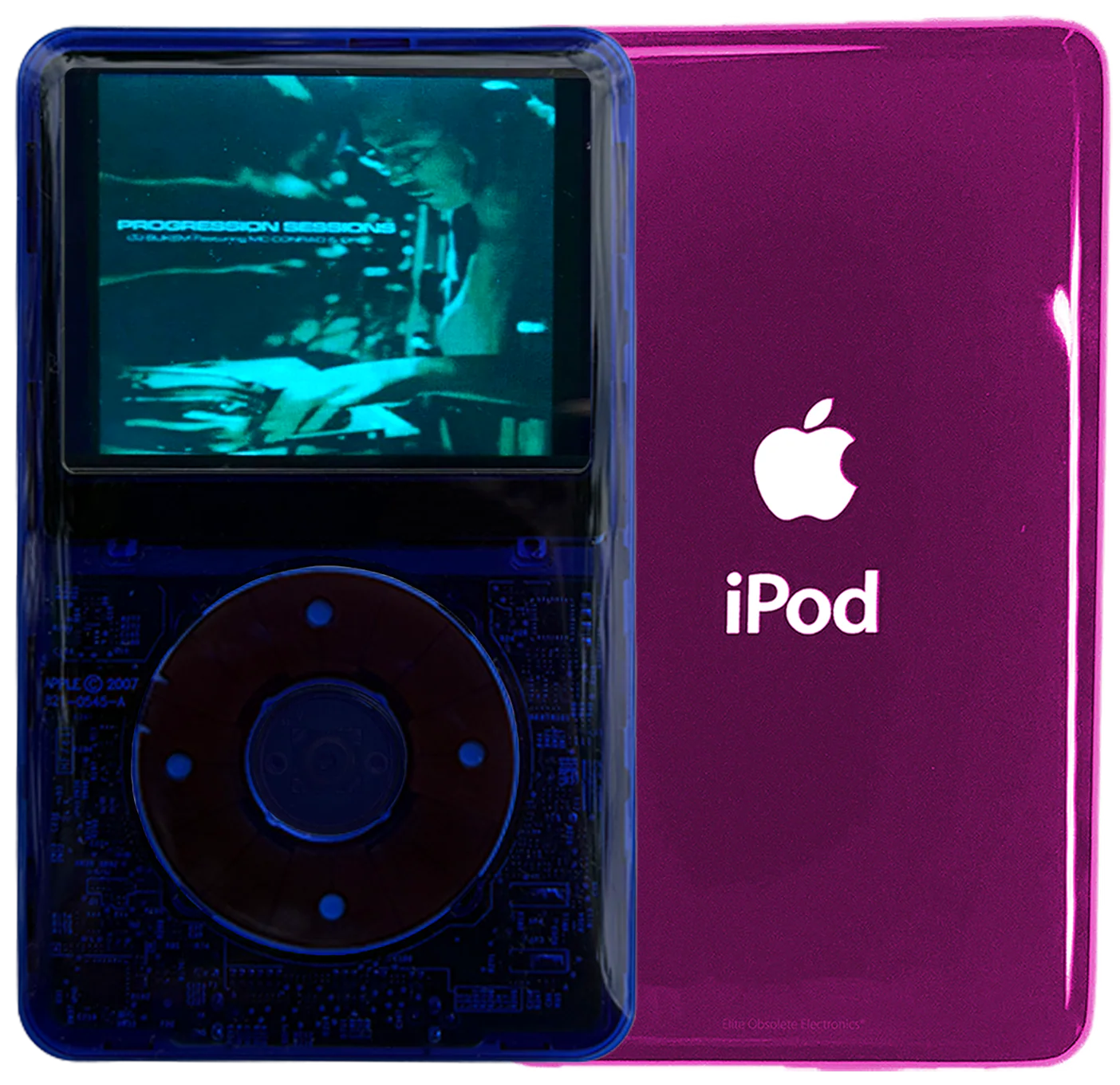 New Apple iPod Video Classic 5th & 5.5 Enhanced Indigo Crystal Plastic / Indigo Crystal Plastic / Indigo Crystal Plastic (Hyper Pink)
