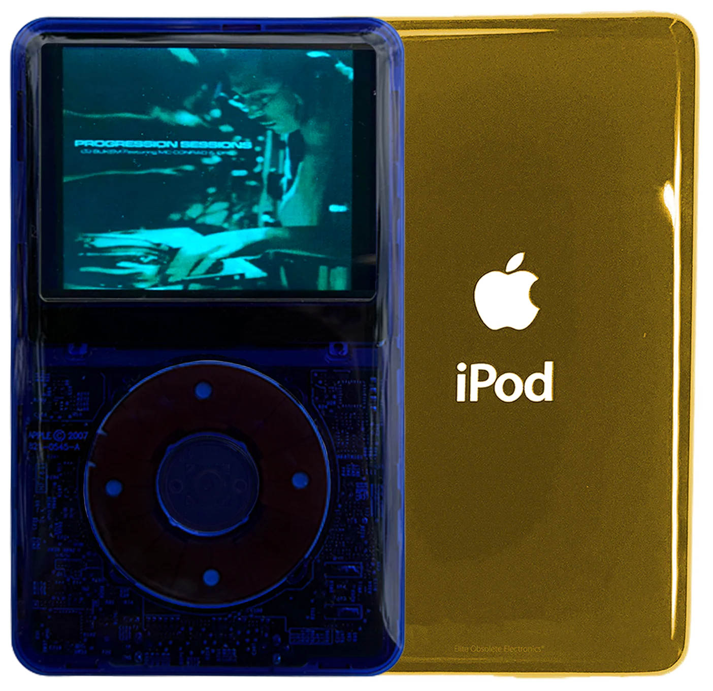 New Apple iPod Video Classic 5th & 5.5 Enhanced Indigo Crystal Plastic / Indigo Crystal Plastic / Indigo Crystal Plastic (Gold)
