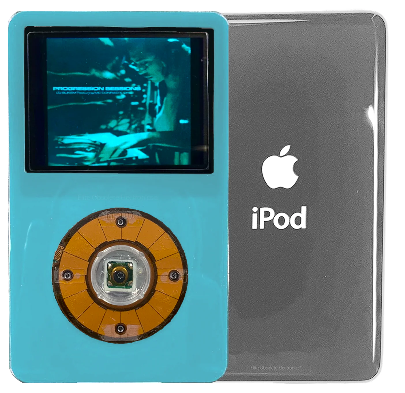 New Apple iPod Video Classic 5th 5.5 Enhanced Light Blue / Crystal Clear / Transparent (Silver)