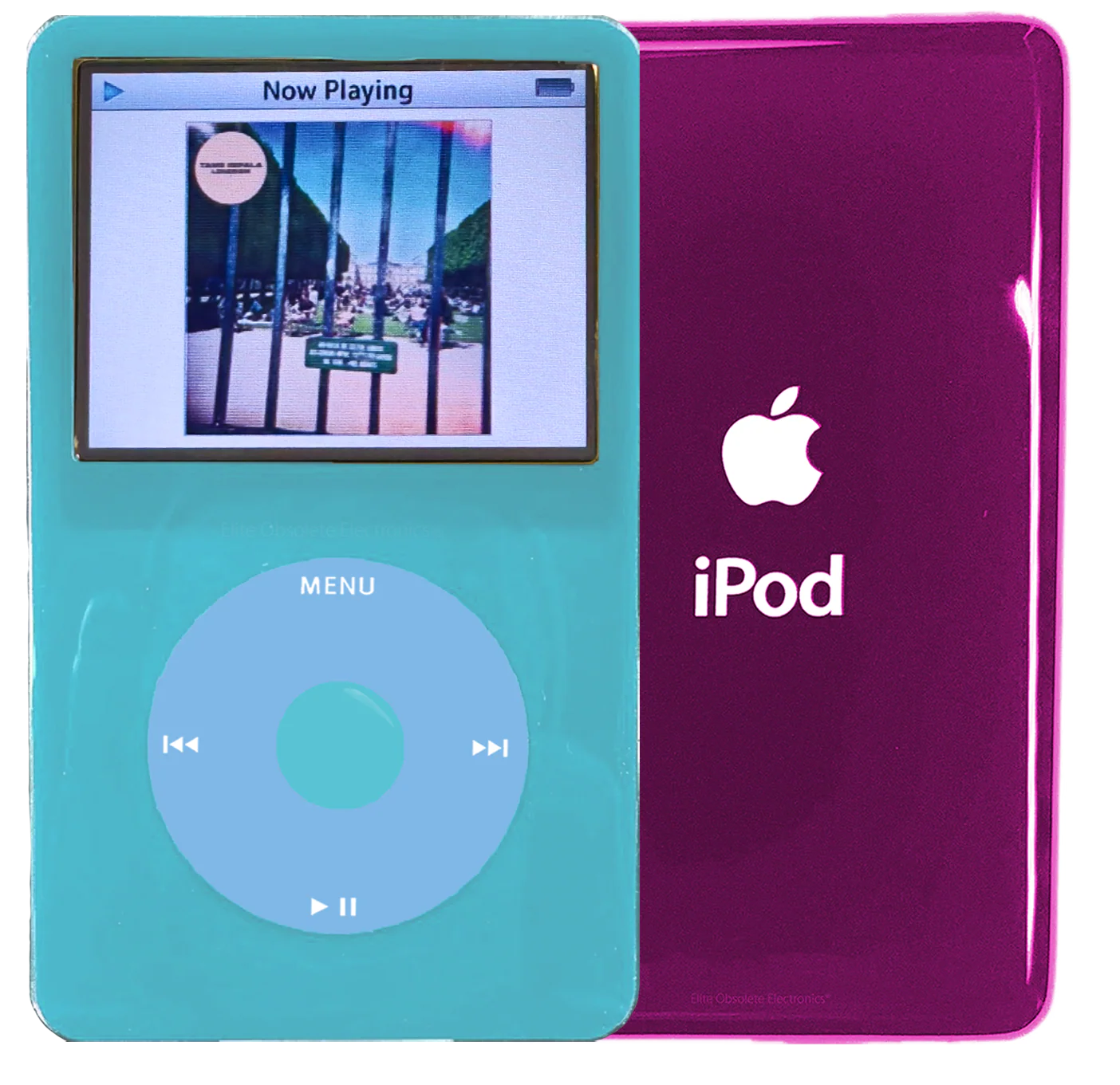 New Apple iPod Video Classic 5th & 5.5 Enhanced Light Blue / Light Blue / Light Blue (Hyper Pink)