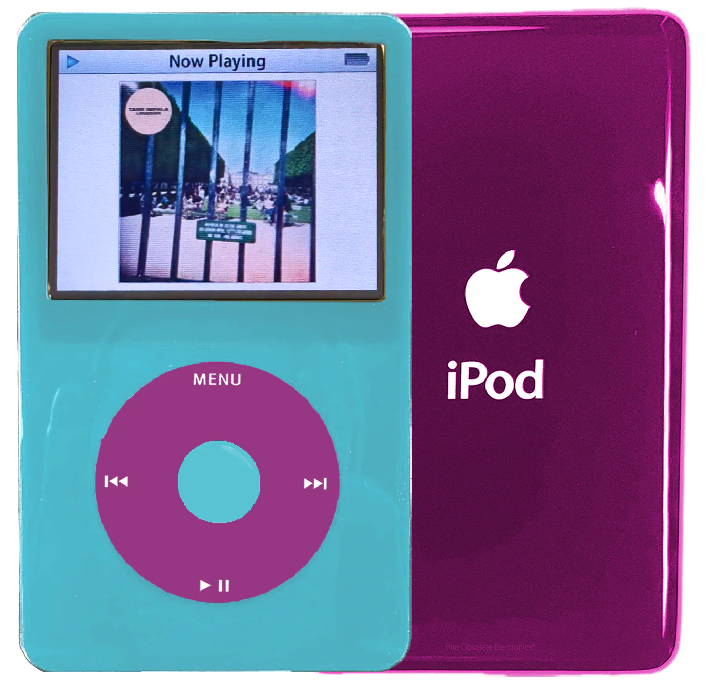New Apple iPod Video Classic 5th & 5.5 Enhanced Light Blue / Pink / Light Blue (Hyper Pink)