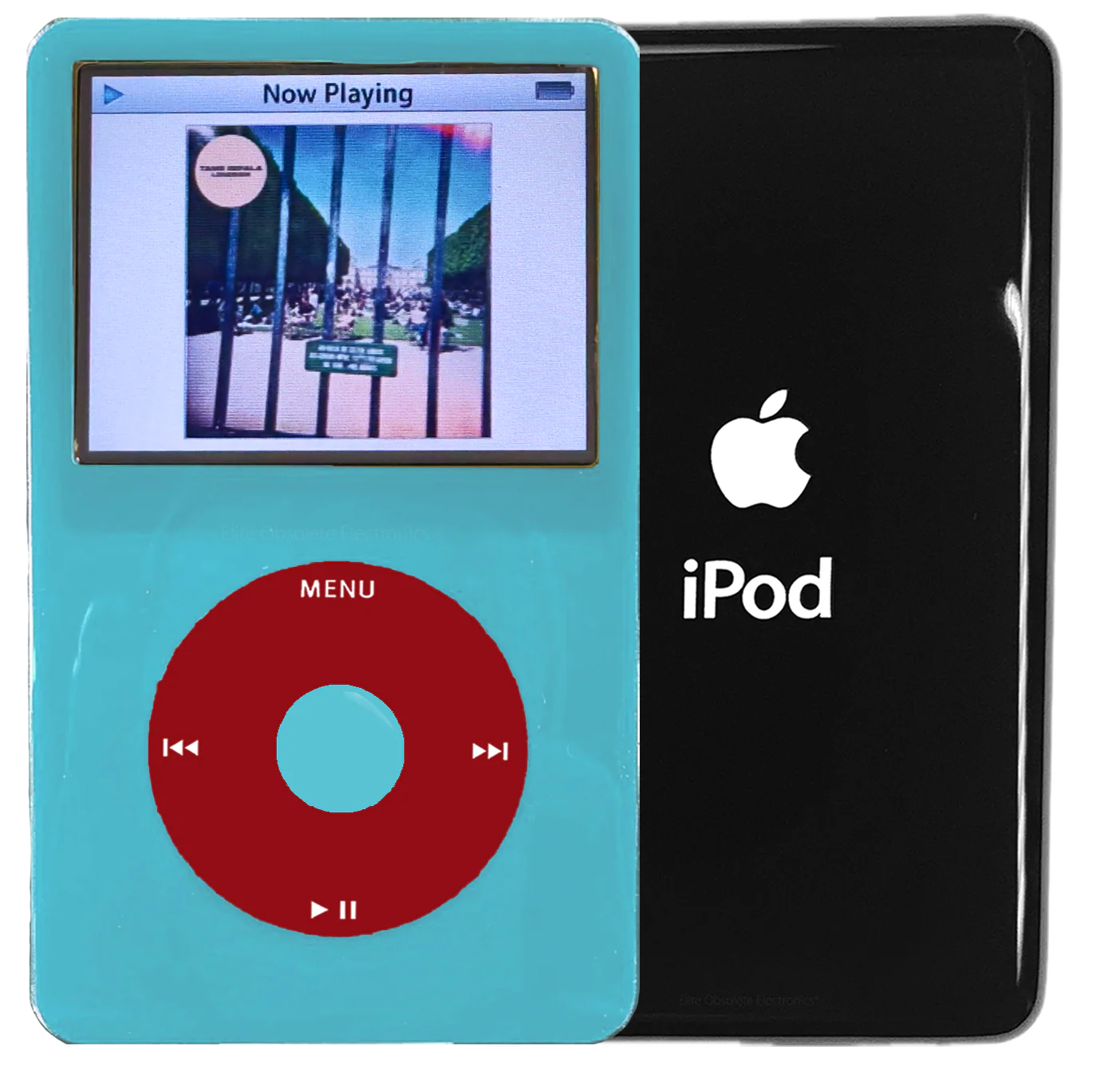 New Apple iPod Video Classic 5th & 5.5 Enhanced Light Blue / Red / Light Blue (Black)