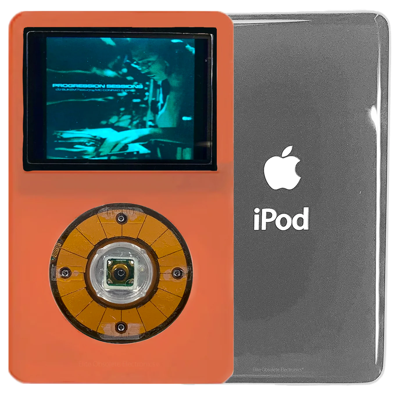 New Apple iPod Video Classic 5th 5.5 Enhanced Orange / Crystal Clear / Transparent (Silver)