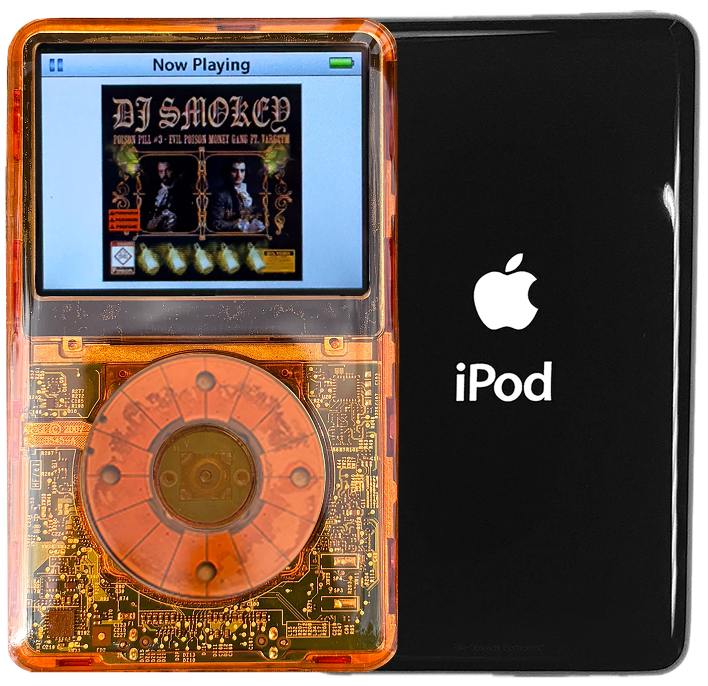 New Apple iPod Video Classic 5th & 5.5 Enhanced Orange Crystal Plastic / Orange Crystal Plastic / Orange Crystal Plastic (Black)