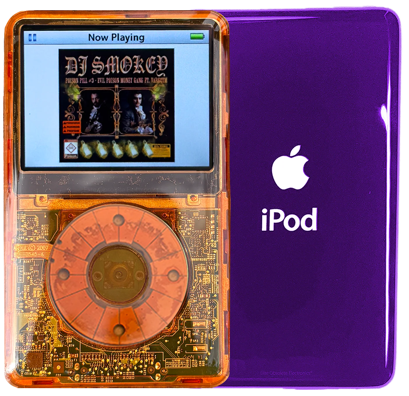 New Apple iPod Video Classic 5th & 5.5 Enhanced Orange Crystal Plastic / Orange Crystal Plastic / Orange Crystal Plastic (Midnight Purple)