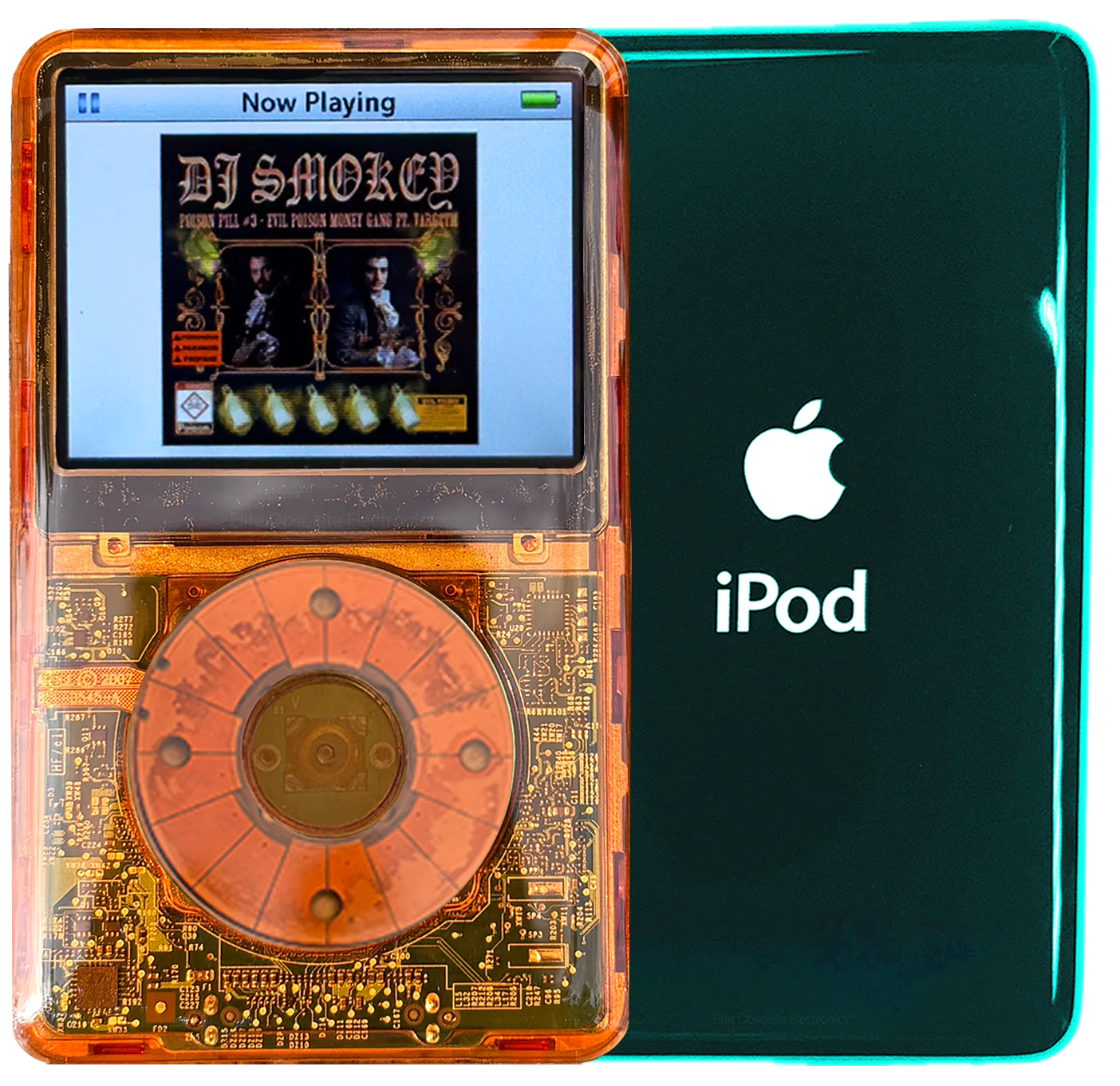 New Apple iPod Video Classic 5th & 5.5 Enhanced Orange Crystal Plastic / Orange Crystal Plastic / Orange Crystal Plastic (Pine Green)