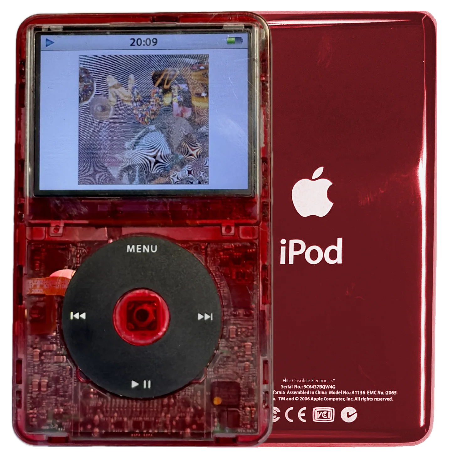 New Apple iPod Video Classic 5th & 5.5 Enhanced Red Atomic Ruby / Black / Atomic Ruby (Sangria Red)
