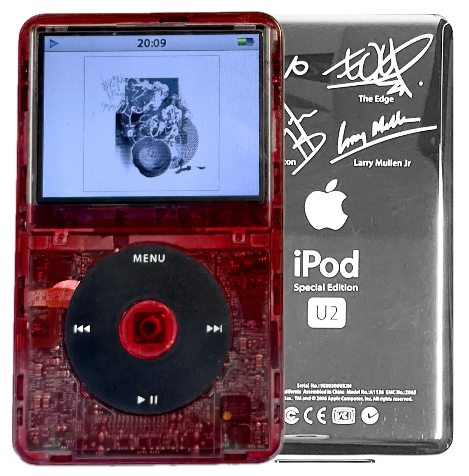 New Apple iPod Video Classic 5th & 5.5 Enhanced Red Atomic Ruby / Black / Atomic Ruby (U2 Special Edition Silver)