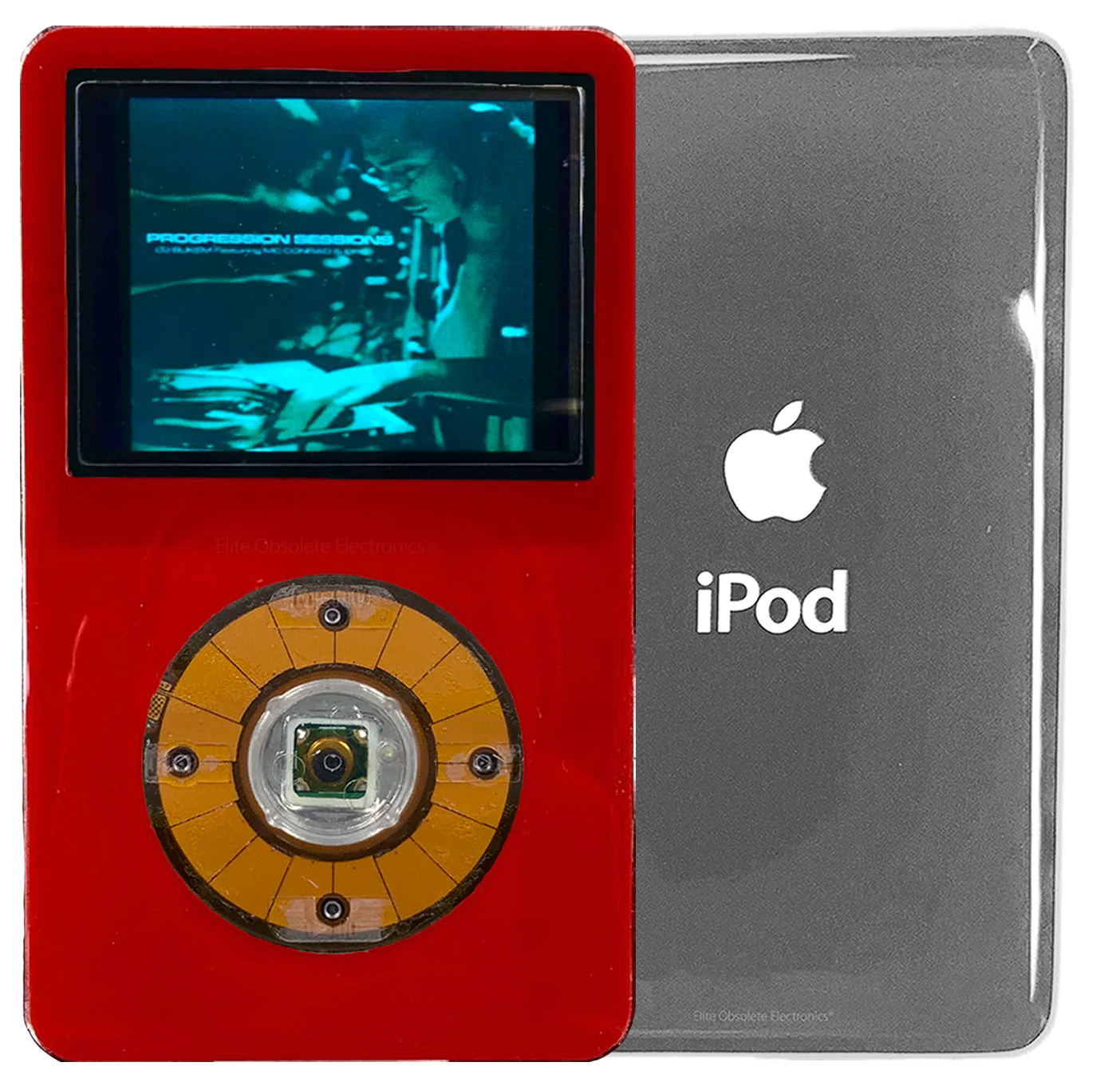 New Apple iPod Video Classic 5th 5.5 Enhanced Red / Crystal Clear / Transparent (Silver)