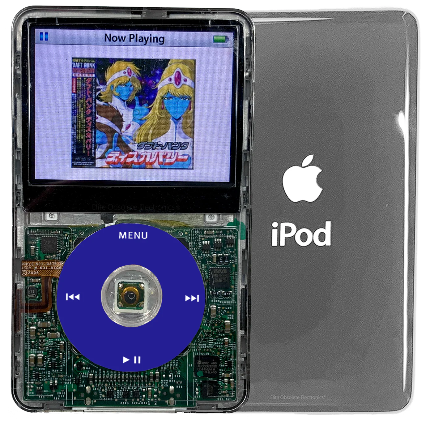 New Apple iPod Video Classic 5th 5.5 Enhanced Transparent / Blue / Transparent (Silver)