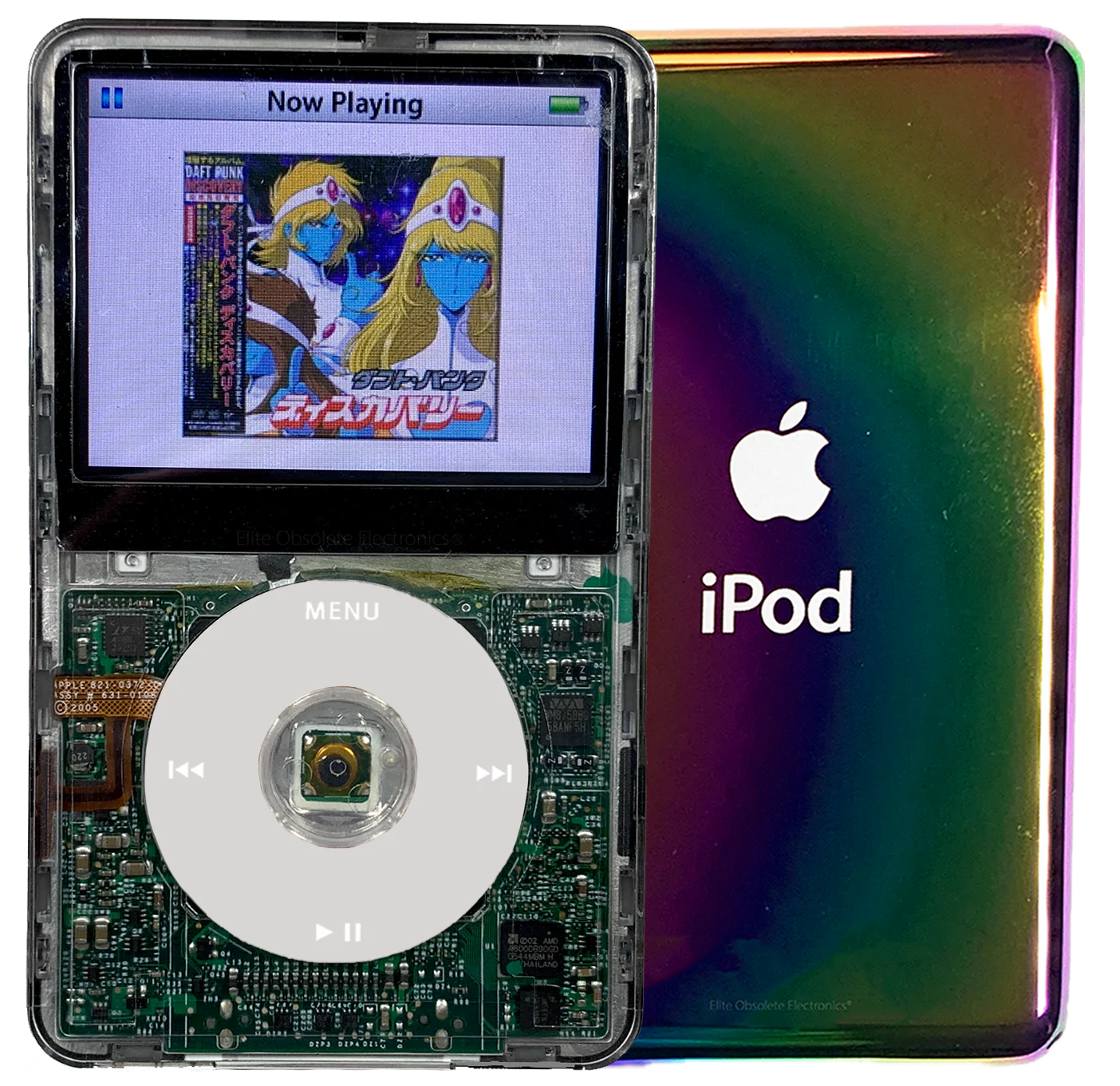 New Apple iPod Video Classic 5th 5.5 Enhanced Transparent / Grey / Transparent (Rainbow)