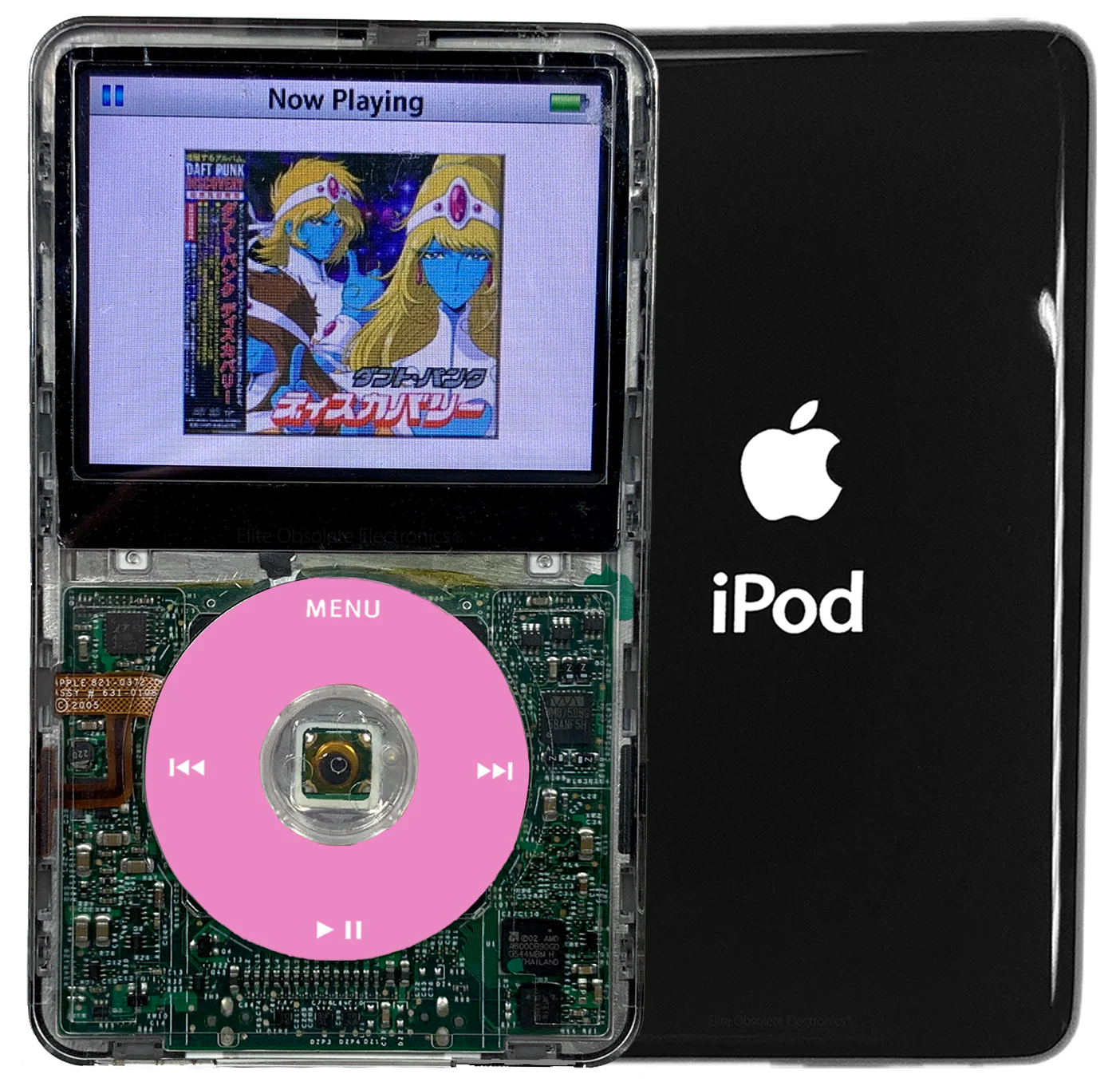 New Apple iPod Video Classic 5th 5.5 Enhanced Transparent / Light Pink / Transparent (Black)