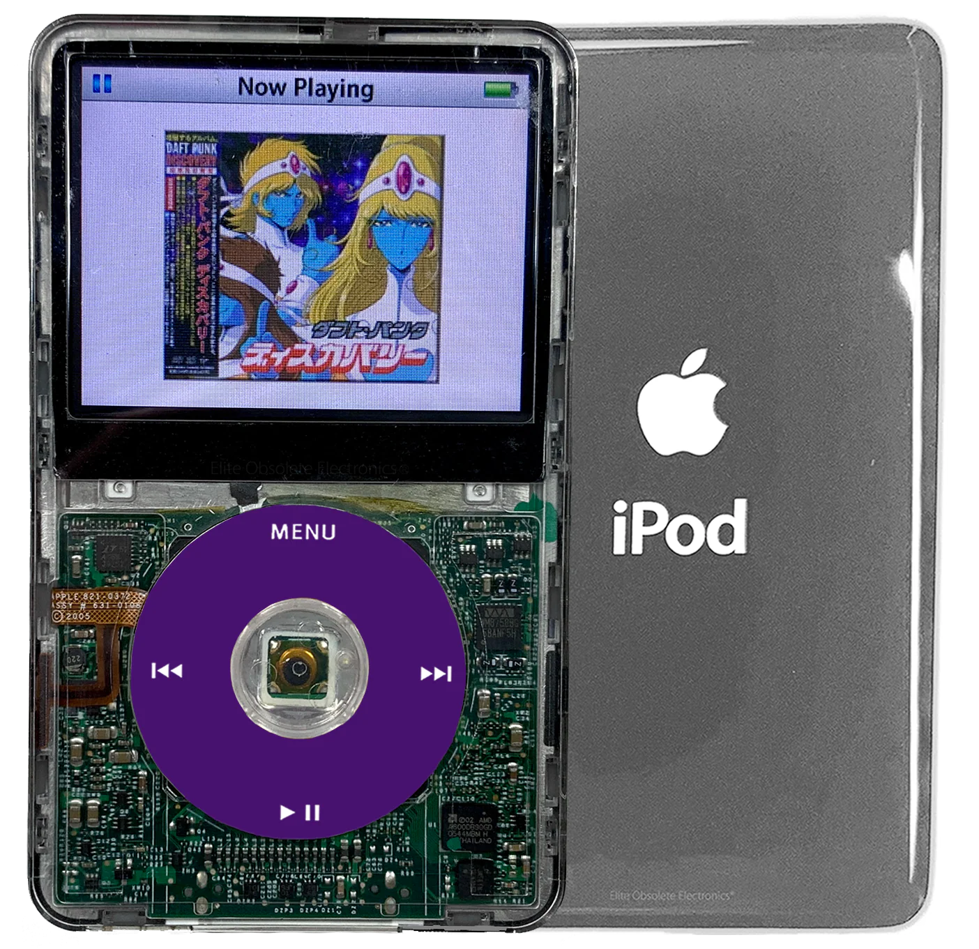 New Apple iPod Video Classic 5th 5.5 Enhanced Transparent / Purple / Transparent (Silver)