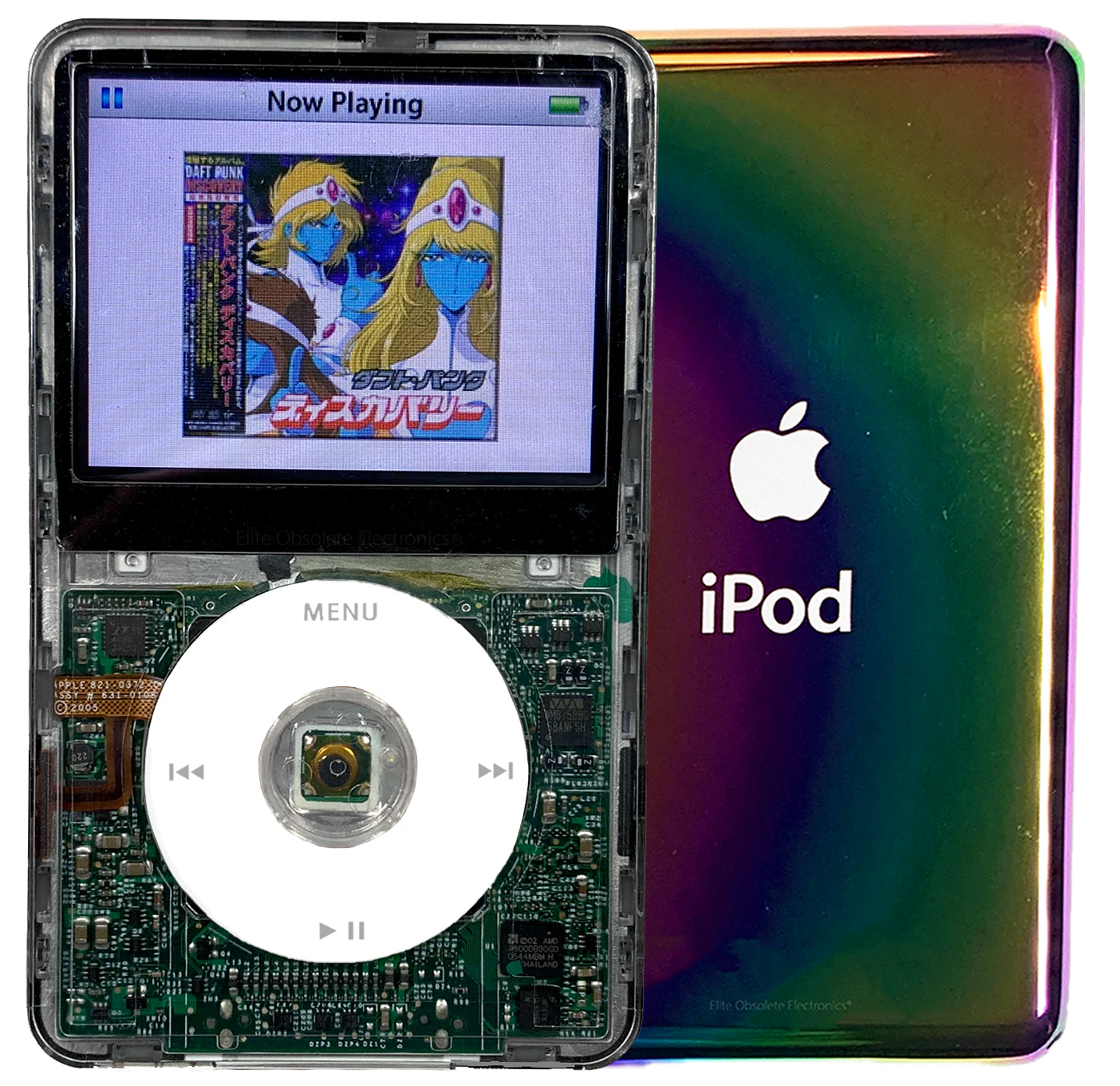 New Apple iPod Video Classic 5th 5.5 Enhanced Transparent / White / Transparent (Rainbow)