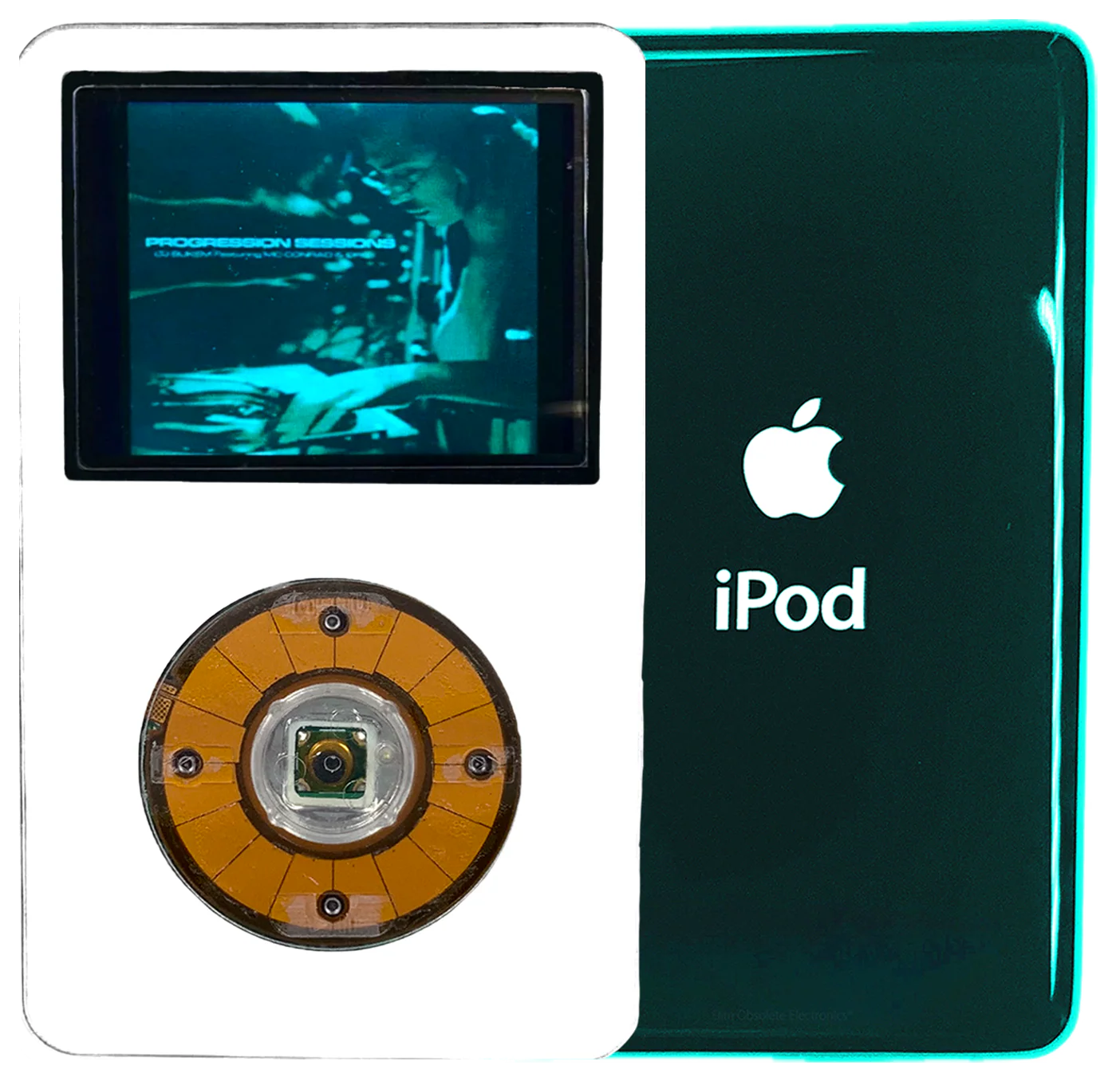 New Apple iPod Video Classic 5th 5.5 Enhanced White / Crystal Clear / Transparent (Pine Green)