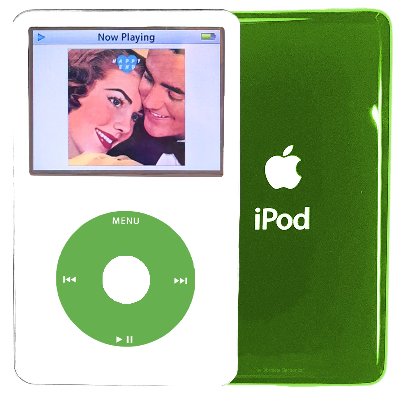 New Apple iPod Video Classic 5th & 5.5 Enhanced White / Light Green / White (Toxic Green)