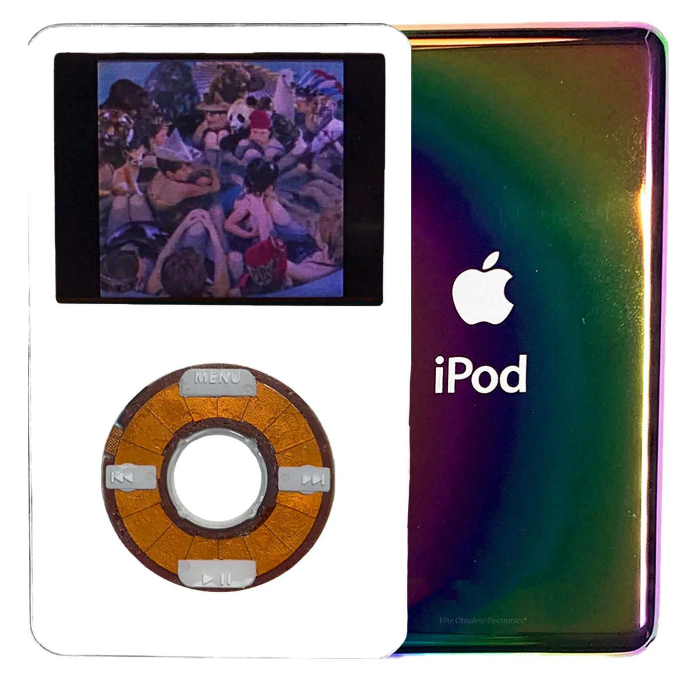 New Apple iPod Video Classic 5th 5.5 Enhanced White / Transparent / White (Rainbow)