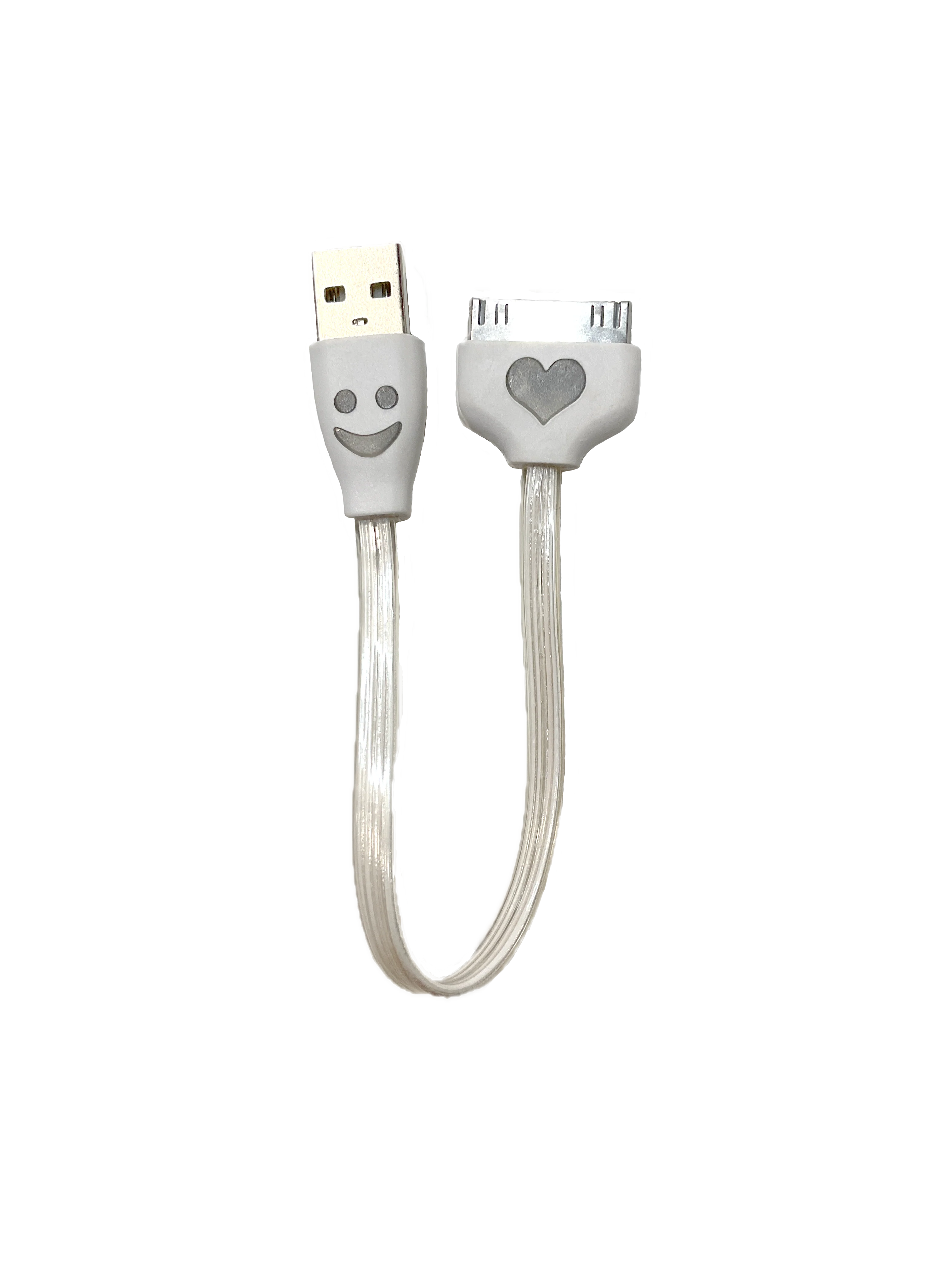 New Short 30-Pin USB Charge & Sync Cable for Apple iPod (6 Inch / 0.15 Meters) Illuminated Happy Heart - Image 2
