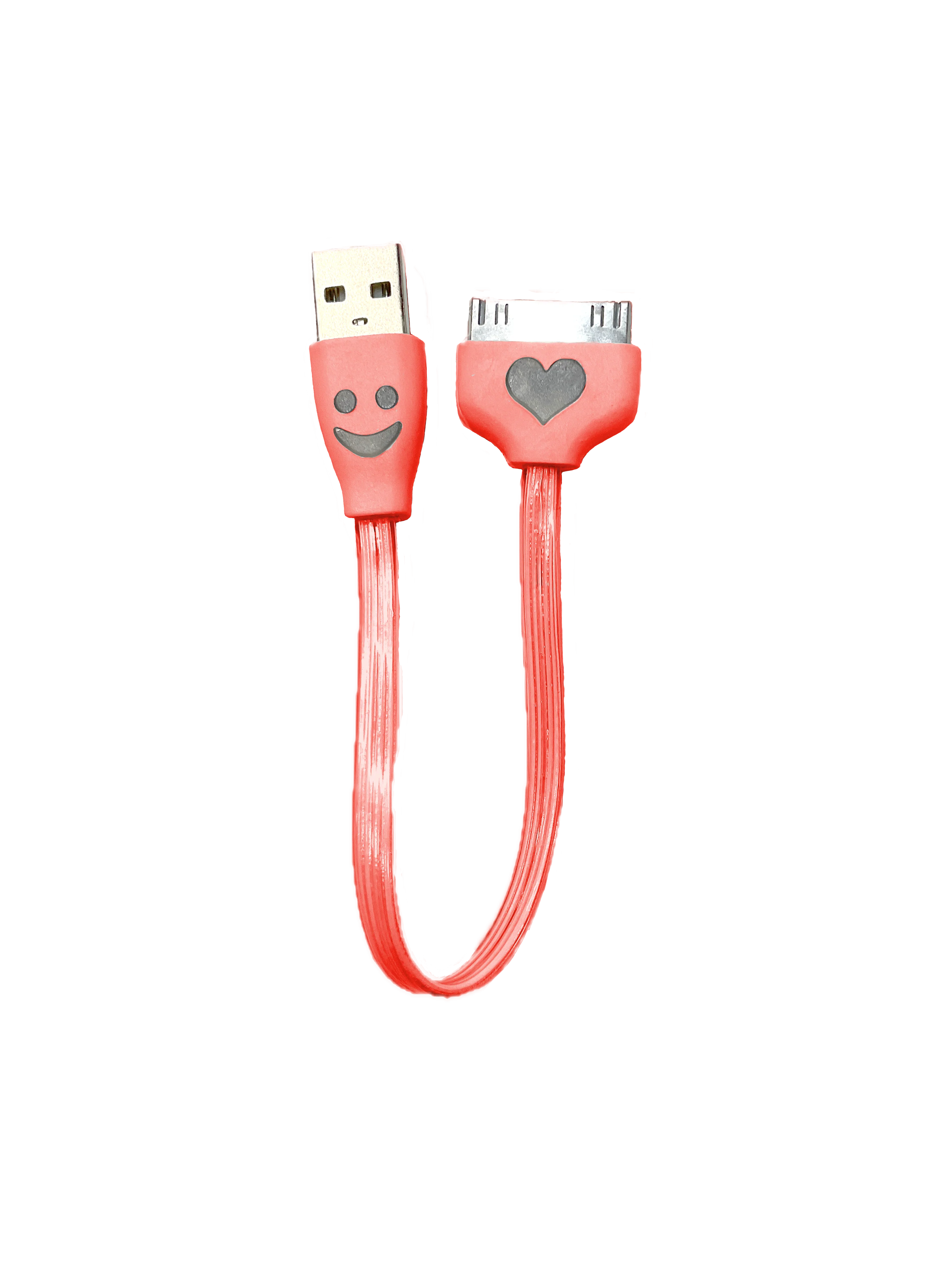 New Short 30-Pin USB Charge & Sync Cable for Apple iPod (6 Inch / 0.15 Meters) Illuminated Happy Heart - Image 3