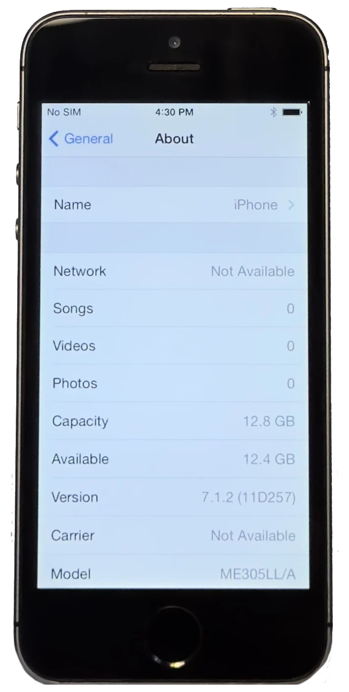 Rare Apple iPhone 5s 16GB Space Gray iOS 7.1 ME305LL/A A1533 Refurbished New Battery - Image 3