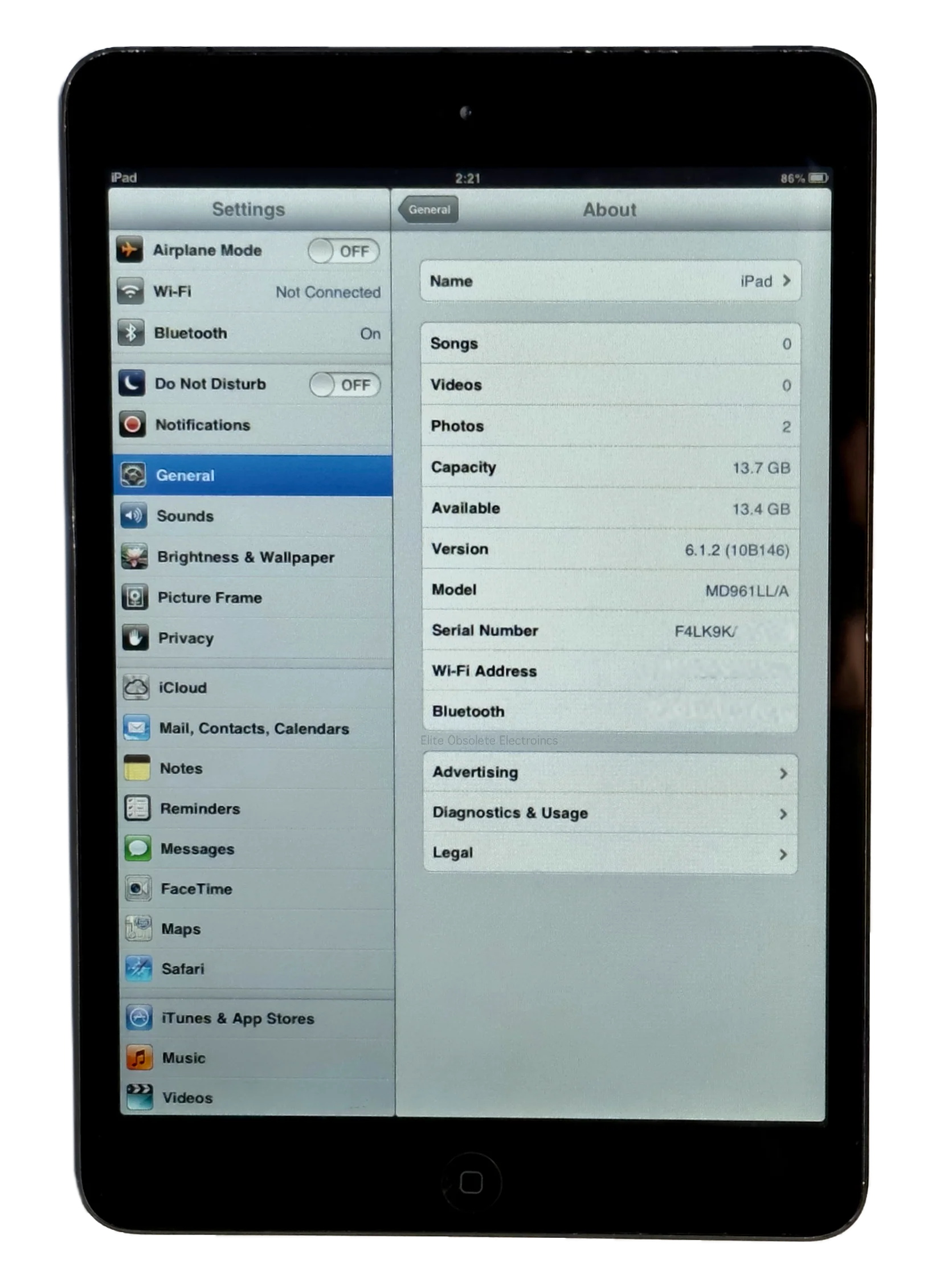 Refurbished Apple iPad Mini 1st Generation 16GB Slate Black A1432 MD961LL/A WiFi Only Rare iOS 6 - Image 3