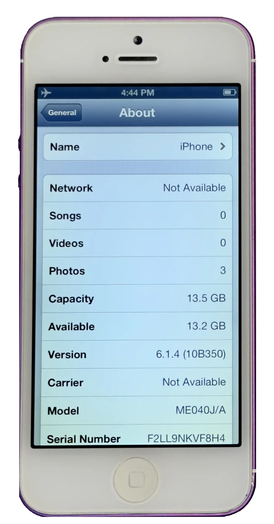 Refurbished Apple iPhone 5 16GB Purple & White Custom Rare iOS 6.1.4 New Battery - Image 3