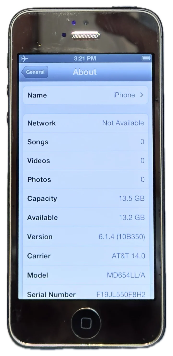 Refurbished Apple iPhone 5 16GB Reflective Silver & Black Custom A1428 MD634LL/A Rare iOS 6.1.4 New Battery - Image 3