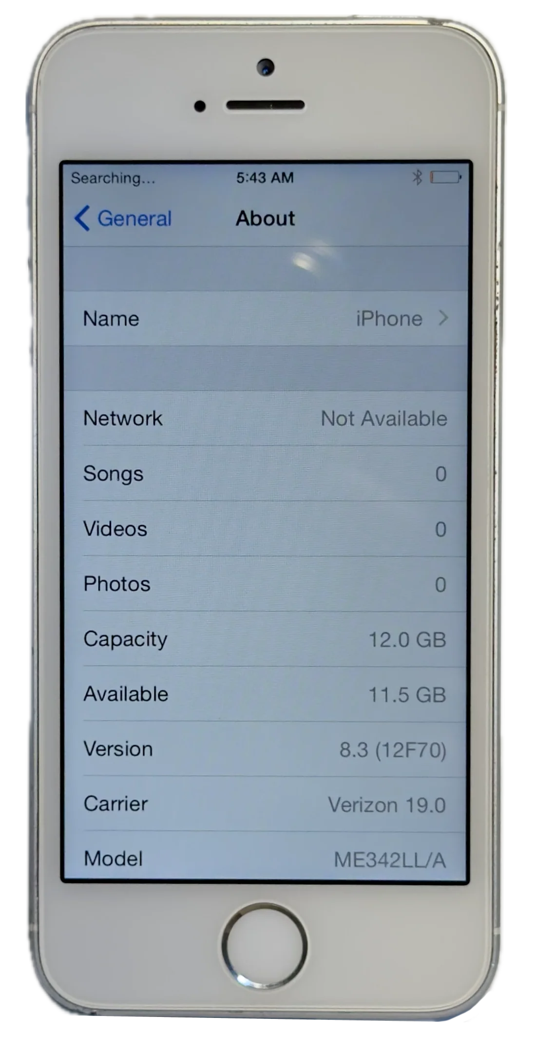 Refurbished Apple iPhone 5s 16GB Silver White Rare iOS 8.3 Verizon Unlocked ME342LL/A New Battery - Image 3