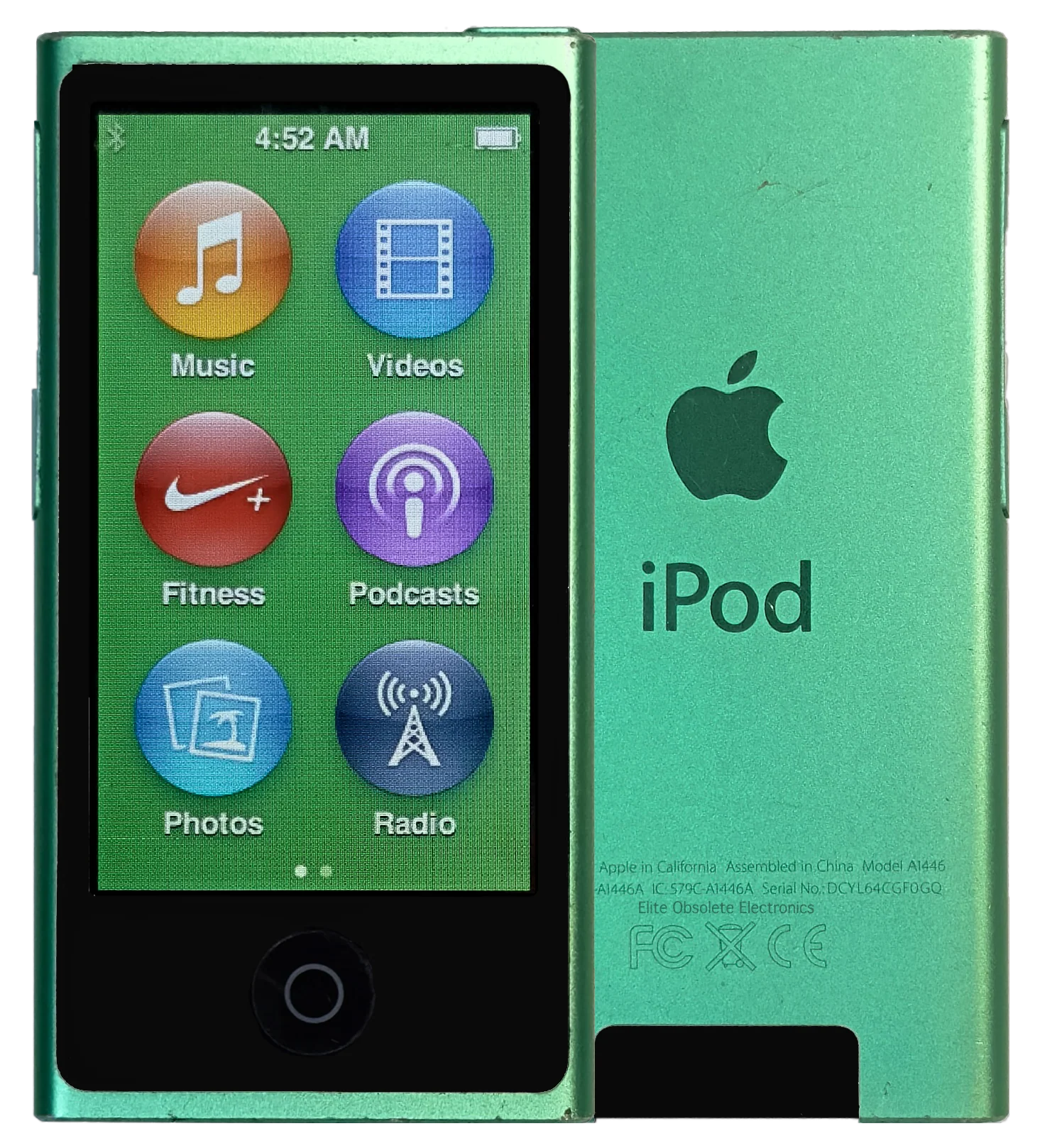Refurbished Apple iPod Nano 7th Generation 16GB Green & Black MD478LL/A A1446 New Battery