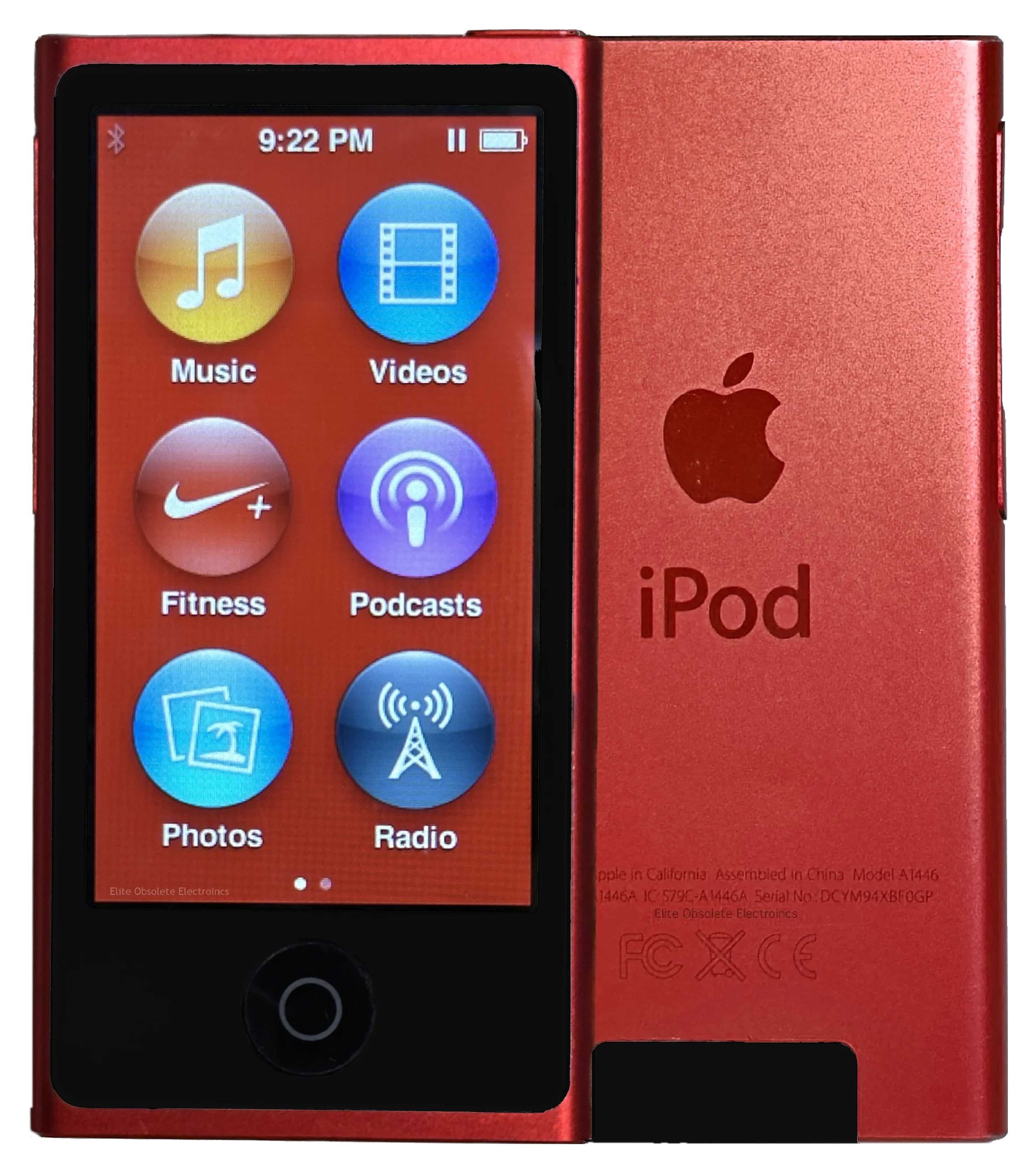 Refurbished Apple iPod Nano 7th Generation 16GB Product Red & Black MD744LL/A A1446 New Battery